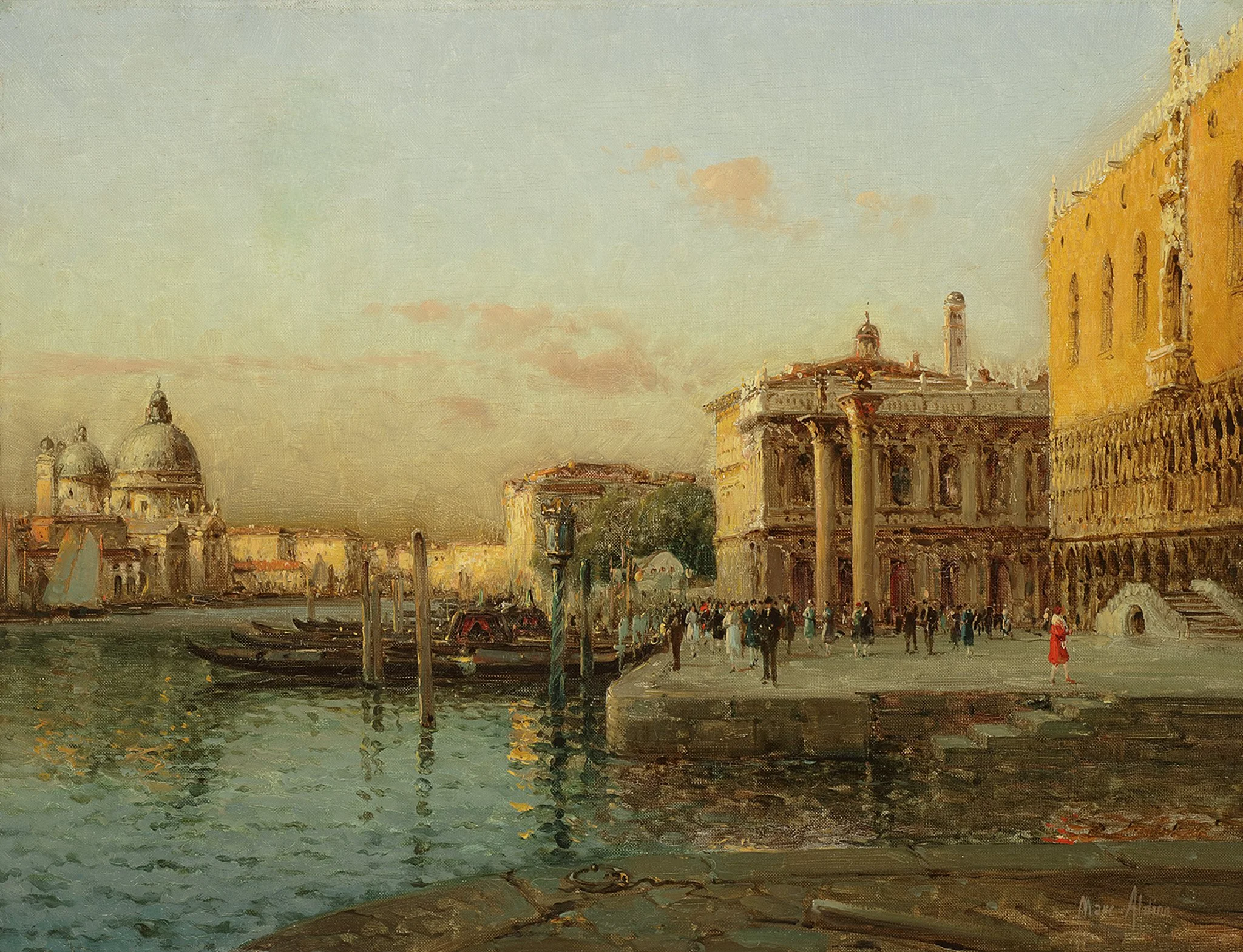 Auguste Bouvard/Marc Aldine (French 1882-1956) 'The Entrance to the Grand Canal, Venice'