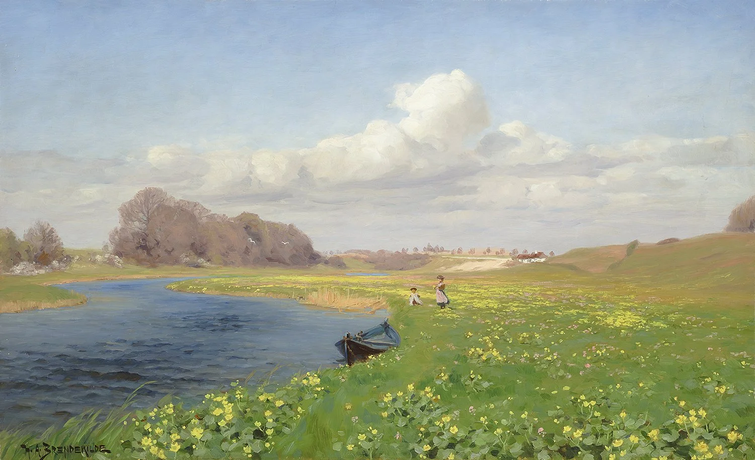 Hans Andersen Brendekilde (Danish 1857-1942) 'Summer Day at Susaen'