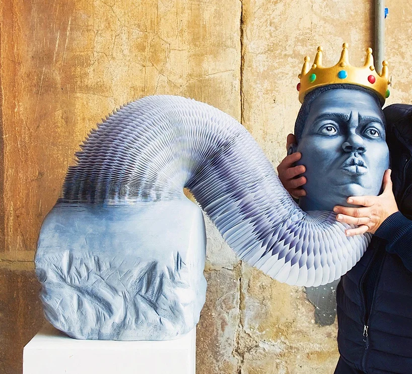 Artist Creates Stretching Paper Sculpture of Notorious B.I.G.