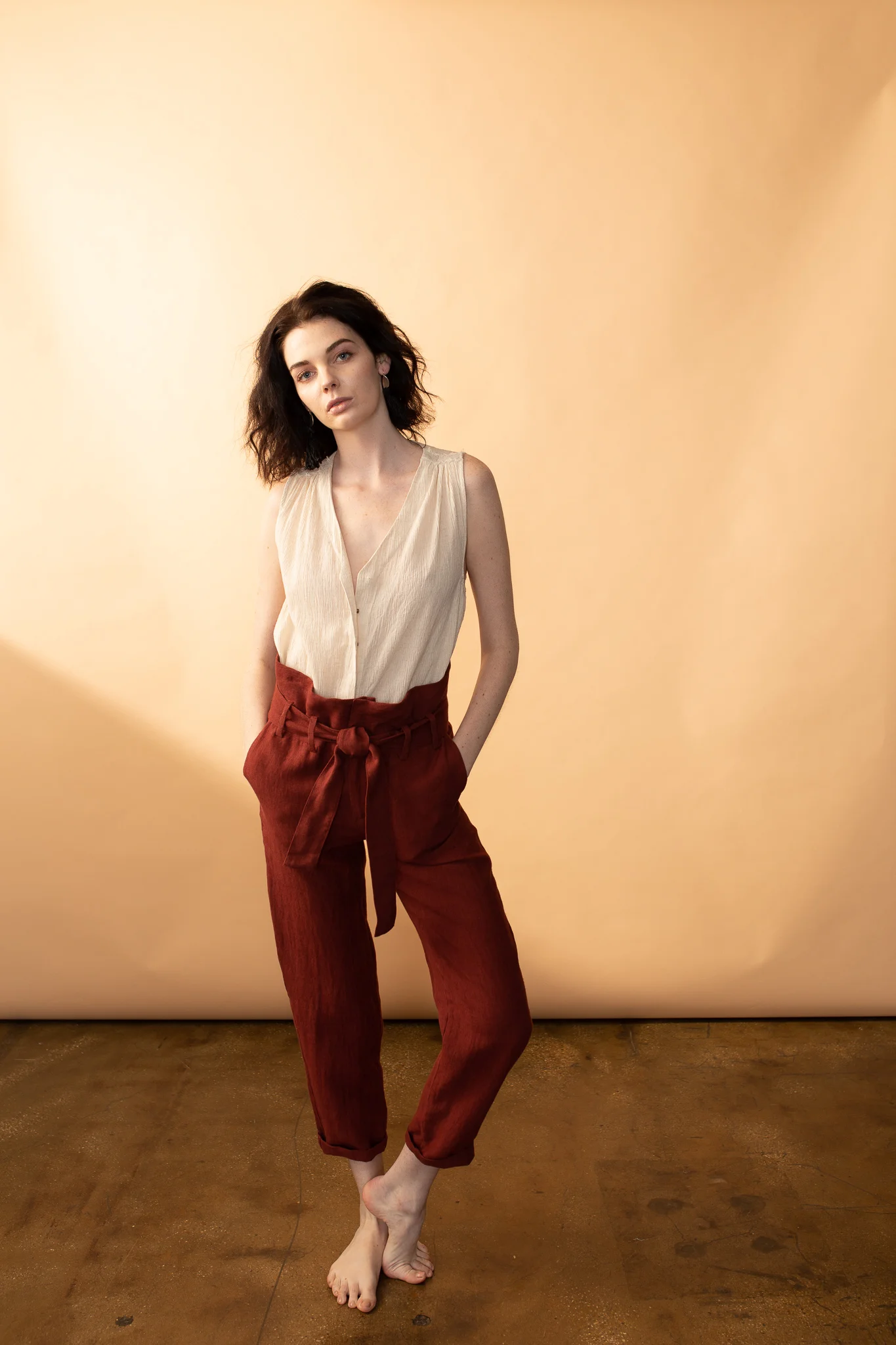 Aries, Pant, Paperbag Waist, Linen