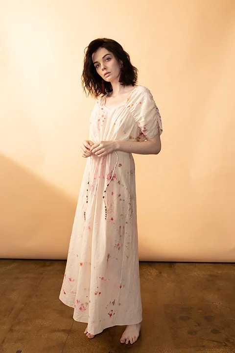 Arteaga, Portia, Dress, Maxi, Handpainted, Handwoven, Artisan, Cotton, Beach Dress