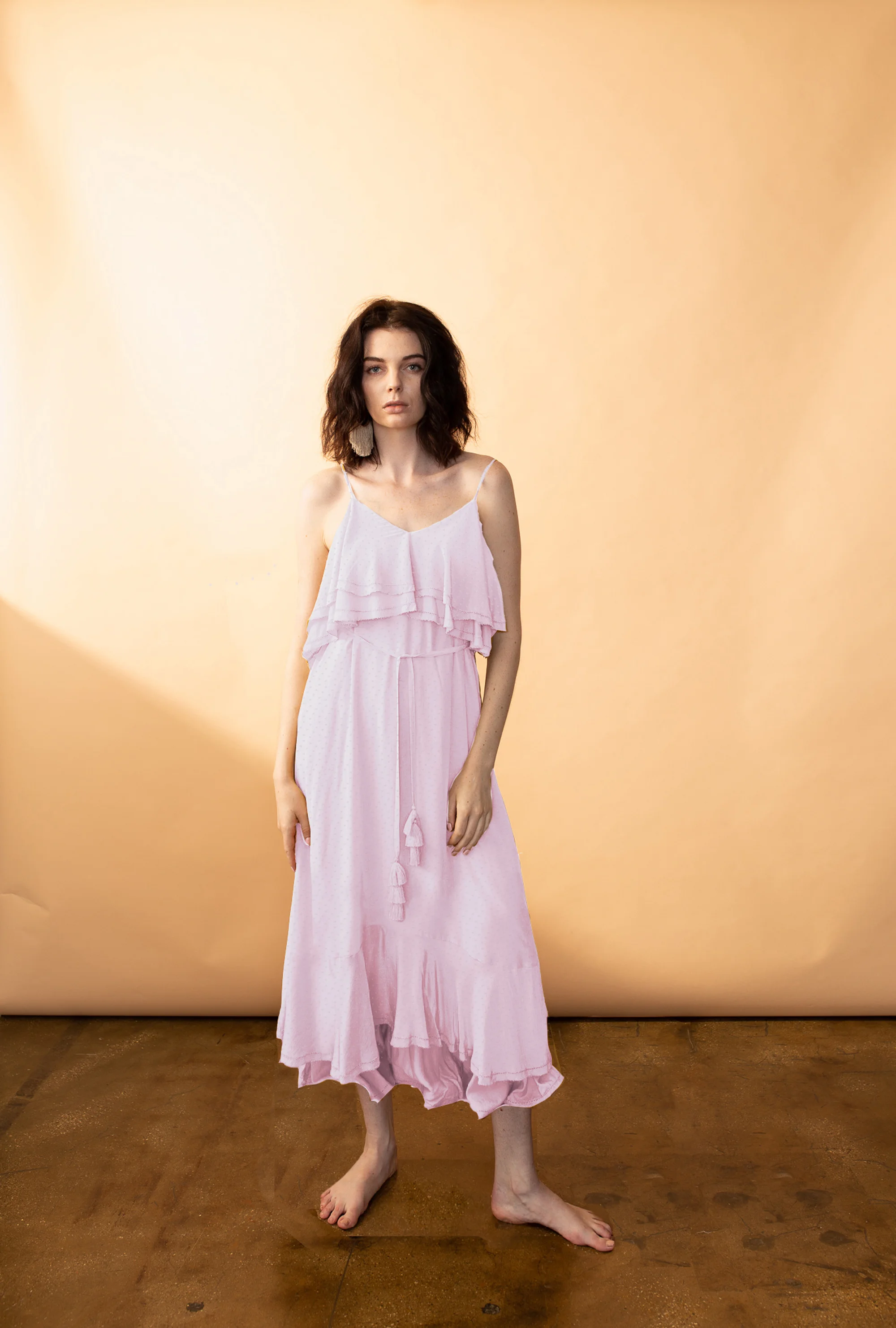 Spring Summer Dress Cotton Midi Romantic