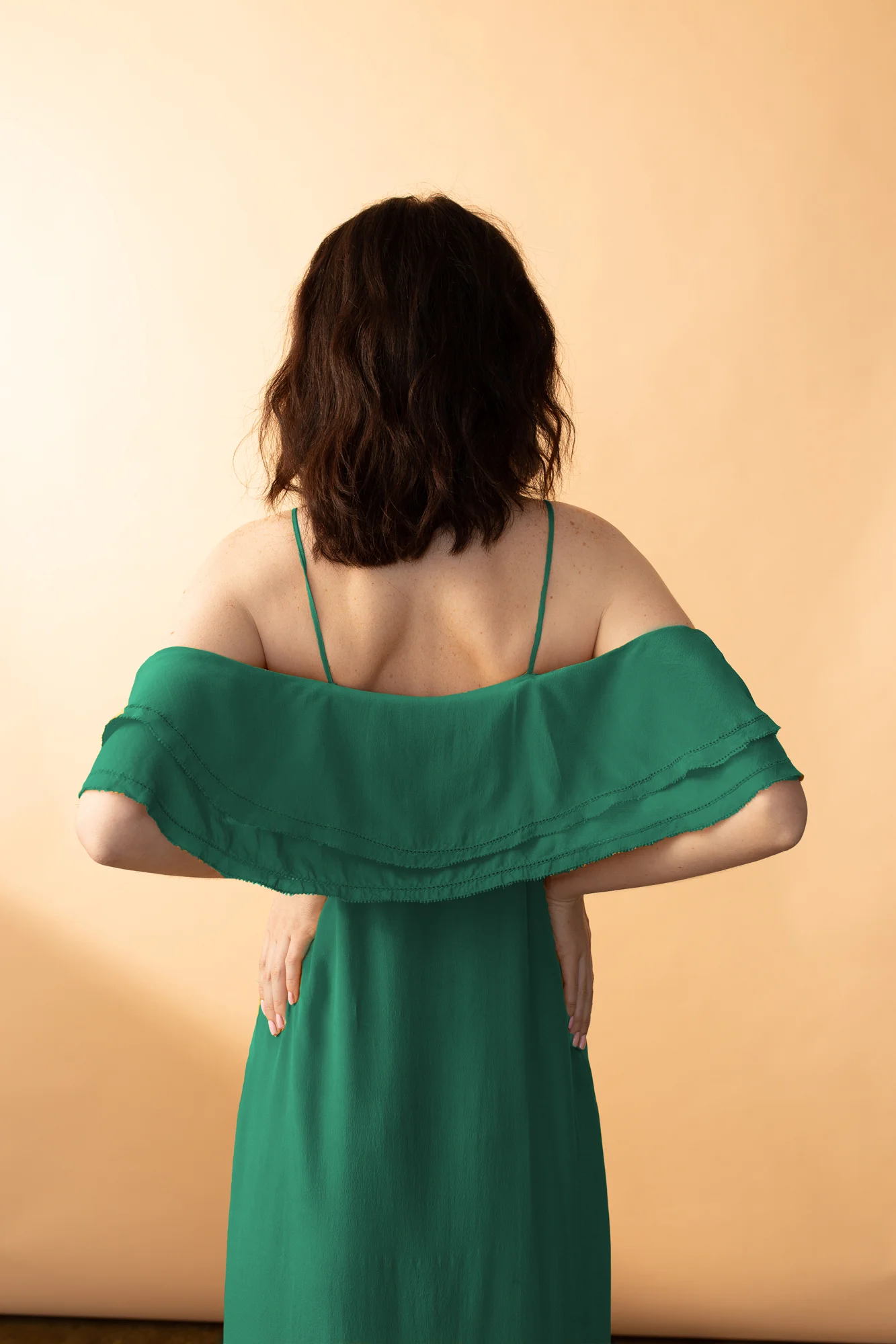 country road emerald green dress ZAPAKA Women Dark Green Long Bridesmaid Dress A Line Off the Shouder Satin  Wedding Guest Dress – ZAPAKA UK main image 1