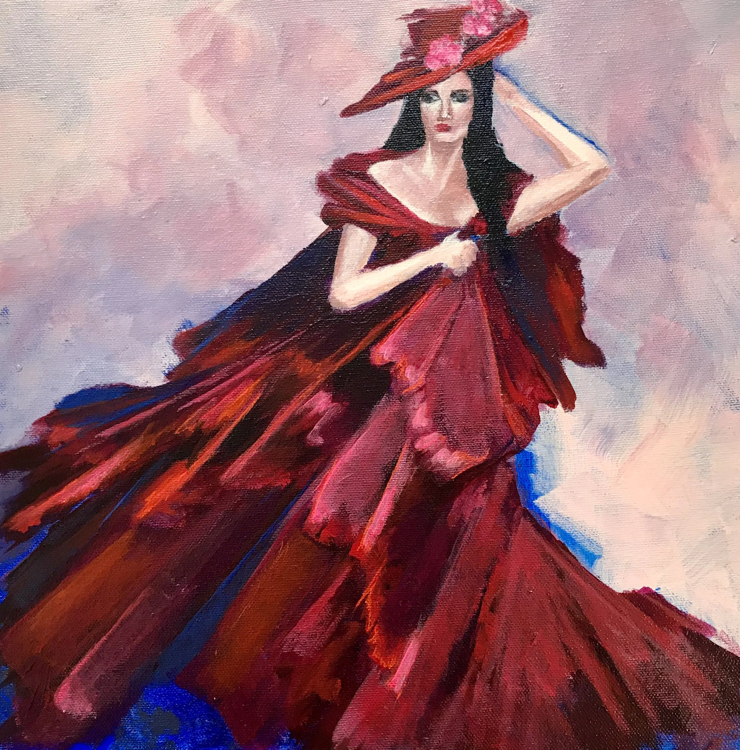 MADEMOISELLE WITH RED SHAWL (SOLD)