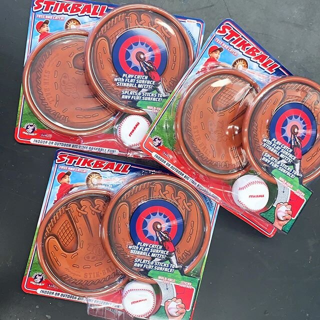 STIKBALL indoor/outdoor baseball fun! Sticky ball with two mitts for two player fun ⚾️ $16.99