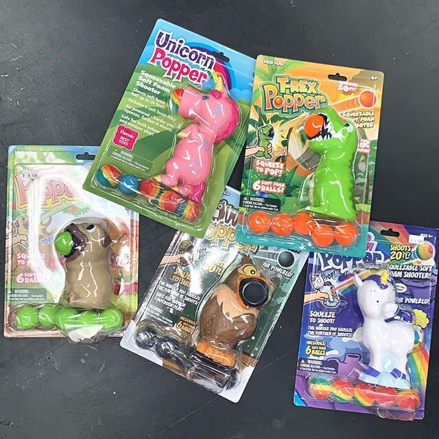 Pug, unicorn, t-rex and owl poppers $9.99 🤩