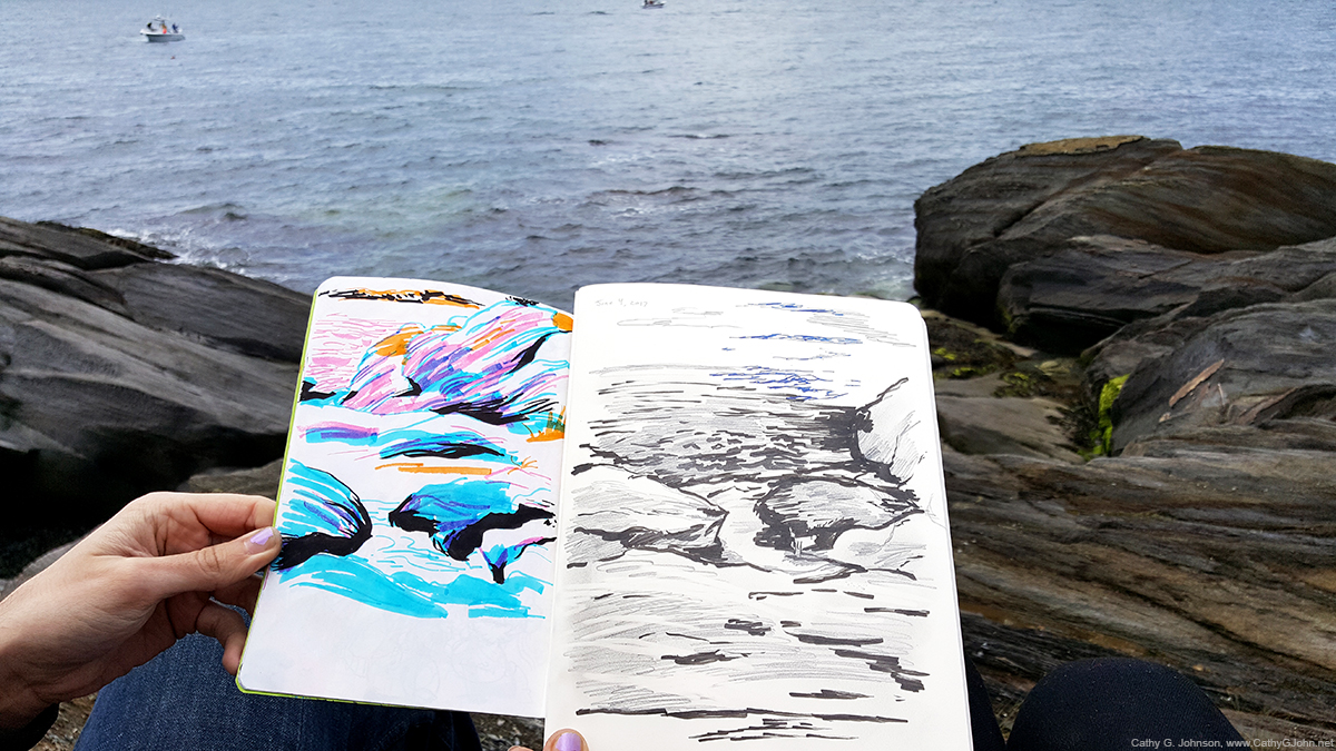 June 4, 2017 - K Czap on the left, my drawing on the right