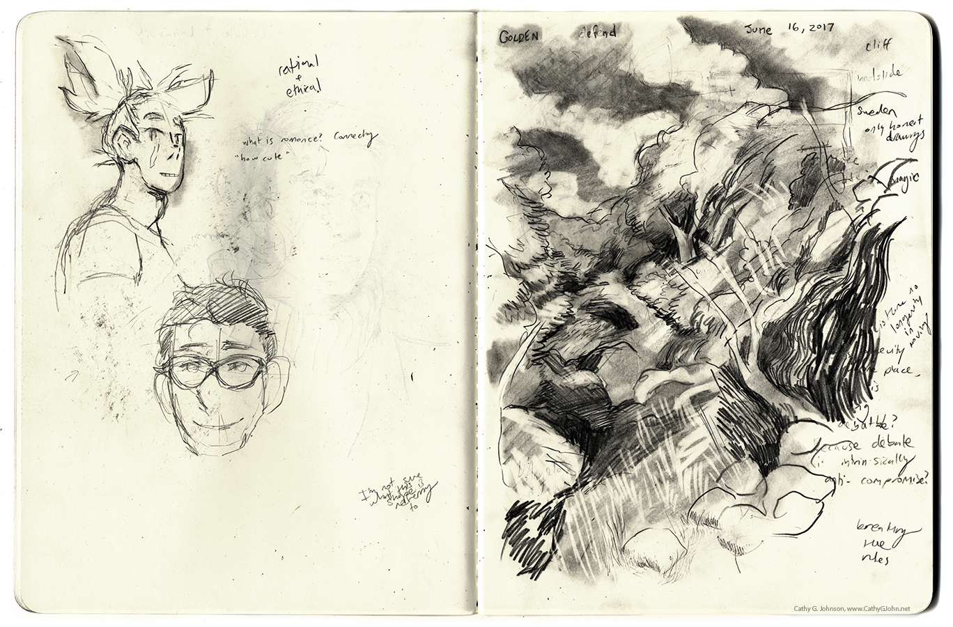 July 10, 2017 - Drawing when hanging out with Ross H.