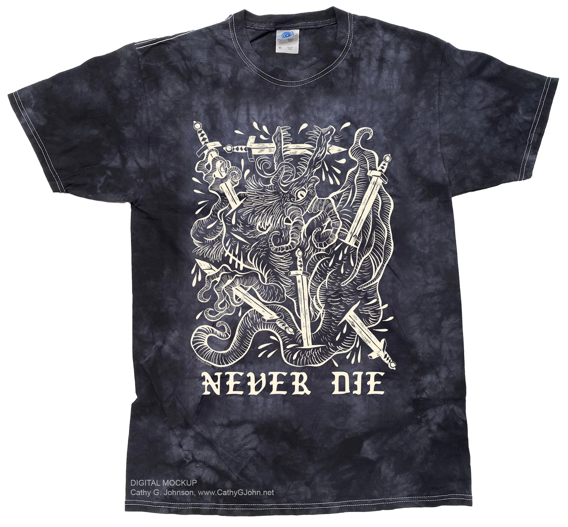 Never Die (Tie Dye), T-Shirt — Cathy G. Johnson
