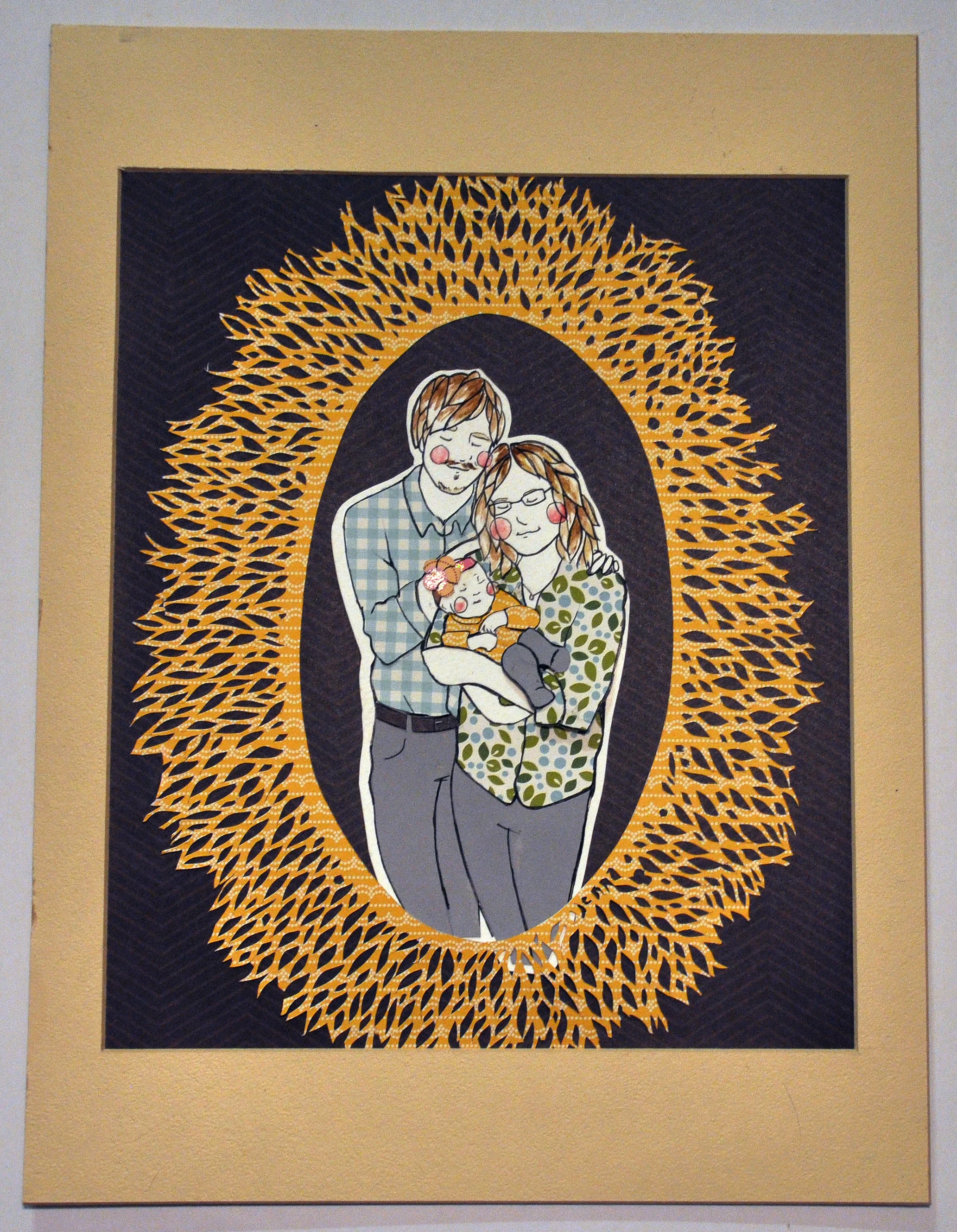 "basil marie" card stock, water color, ink. 2014