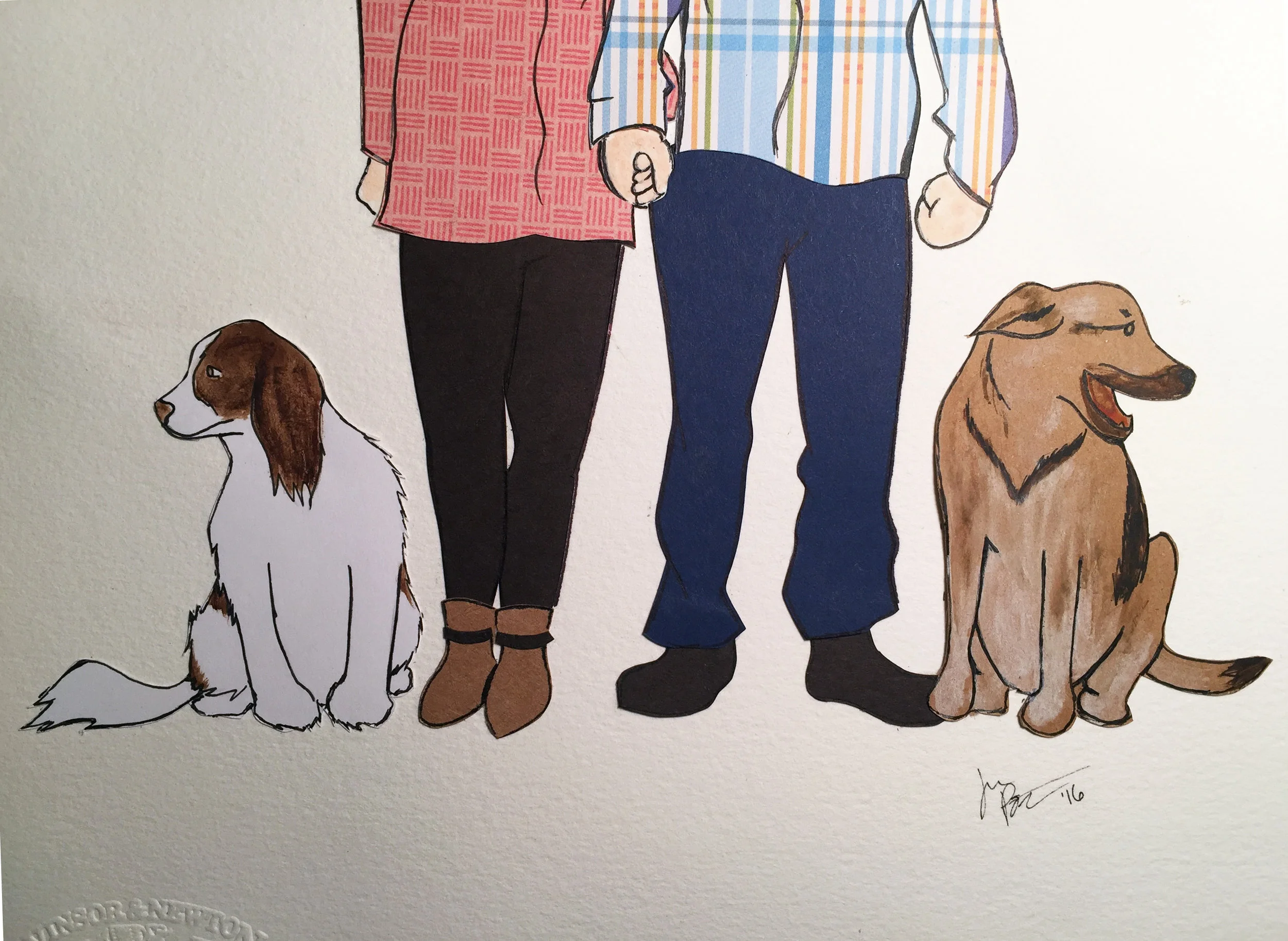 "doge" card stock, watercolor, ink. 2016