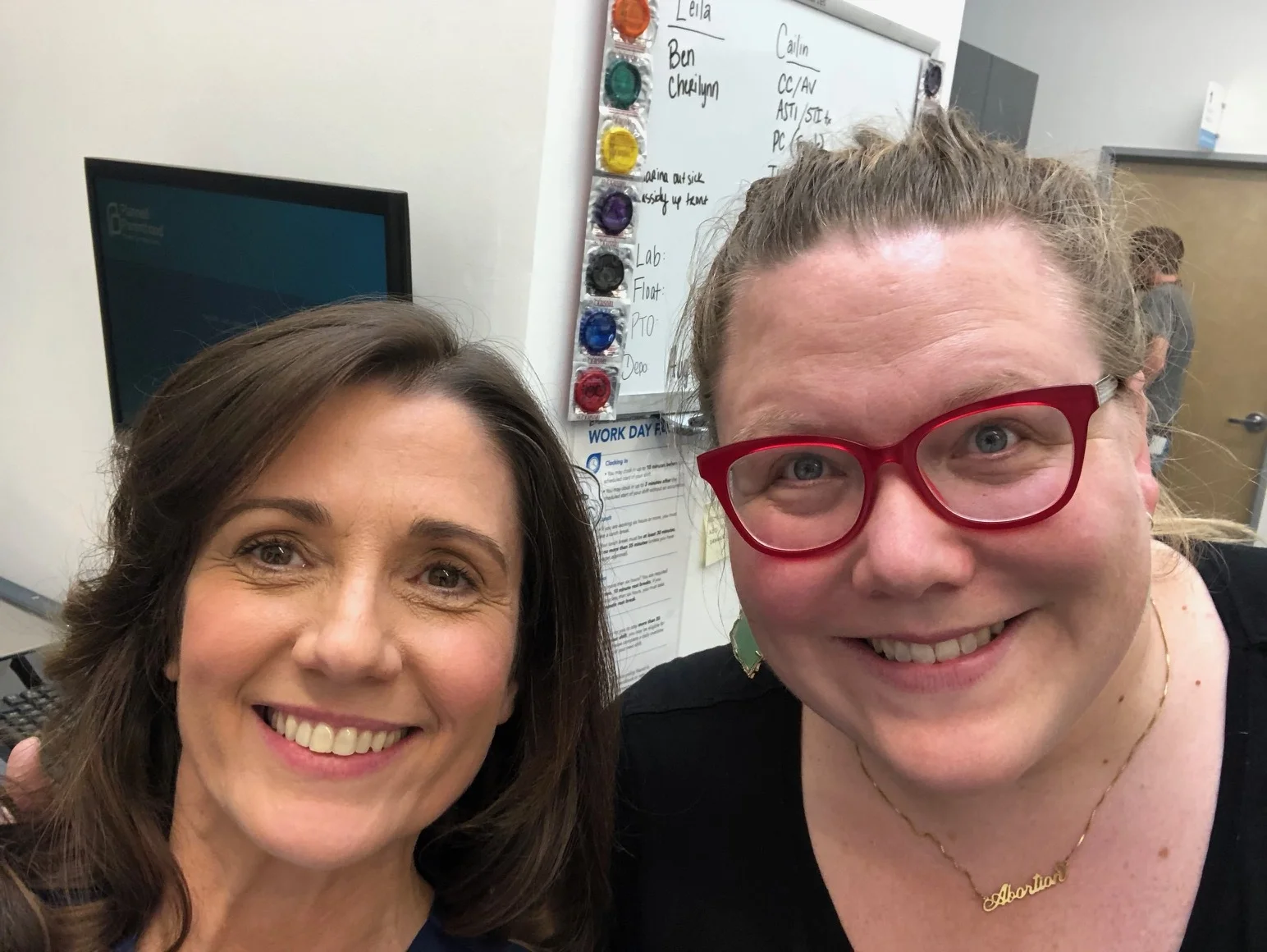 On set with writer/producer, Lindy West.