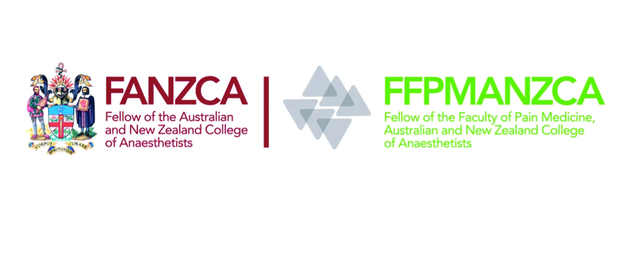 This is what the pain and anaesthetics logos look like from the Australian and New Zealand College of Anaesthetists.