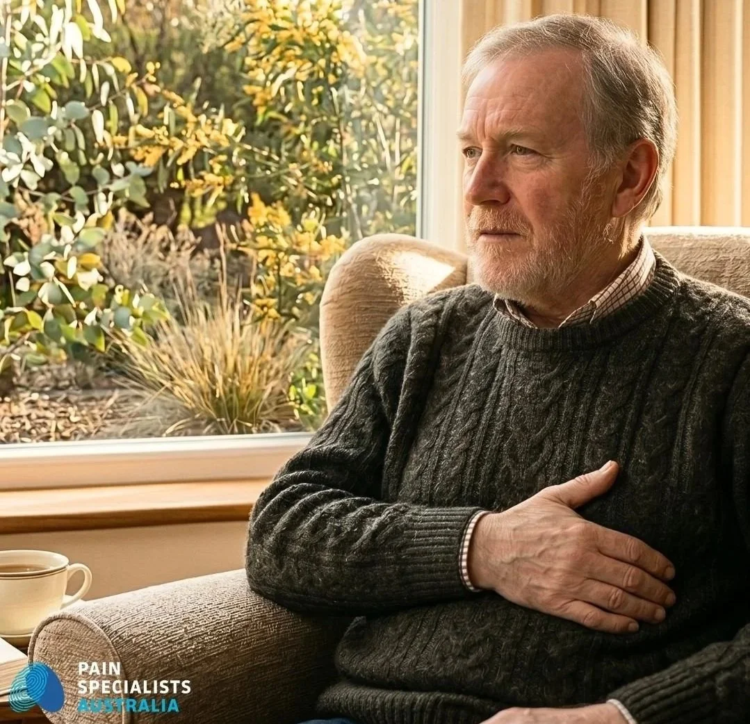 Person experiencing persistent nerve pain after shingles, representing post-herpetic neuralgia.