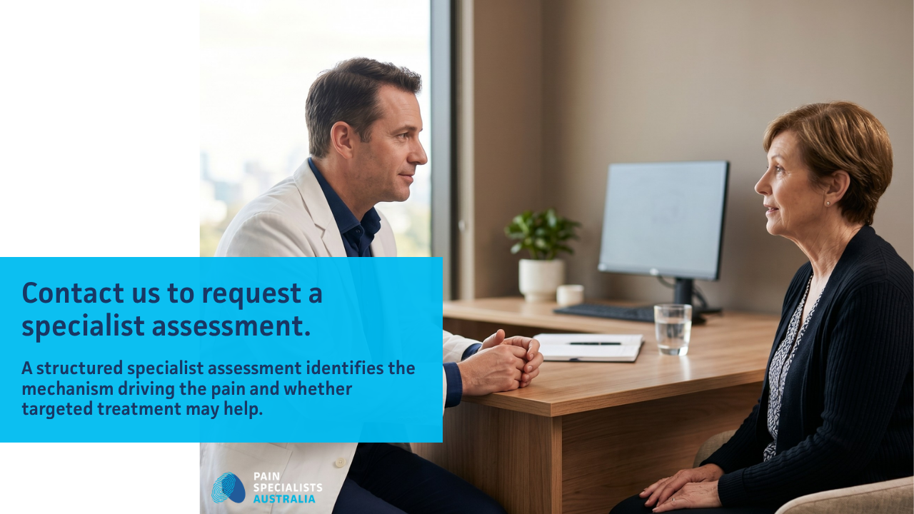 Pain specialist consultation for post-herpetic neuralgia assessment at Pain Specialists Australia Melbourne.