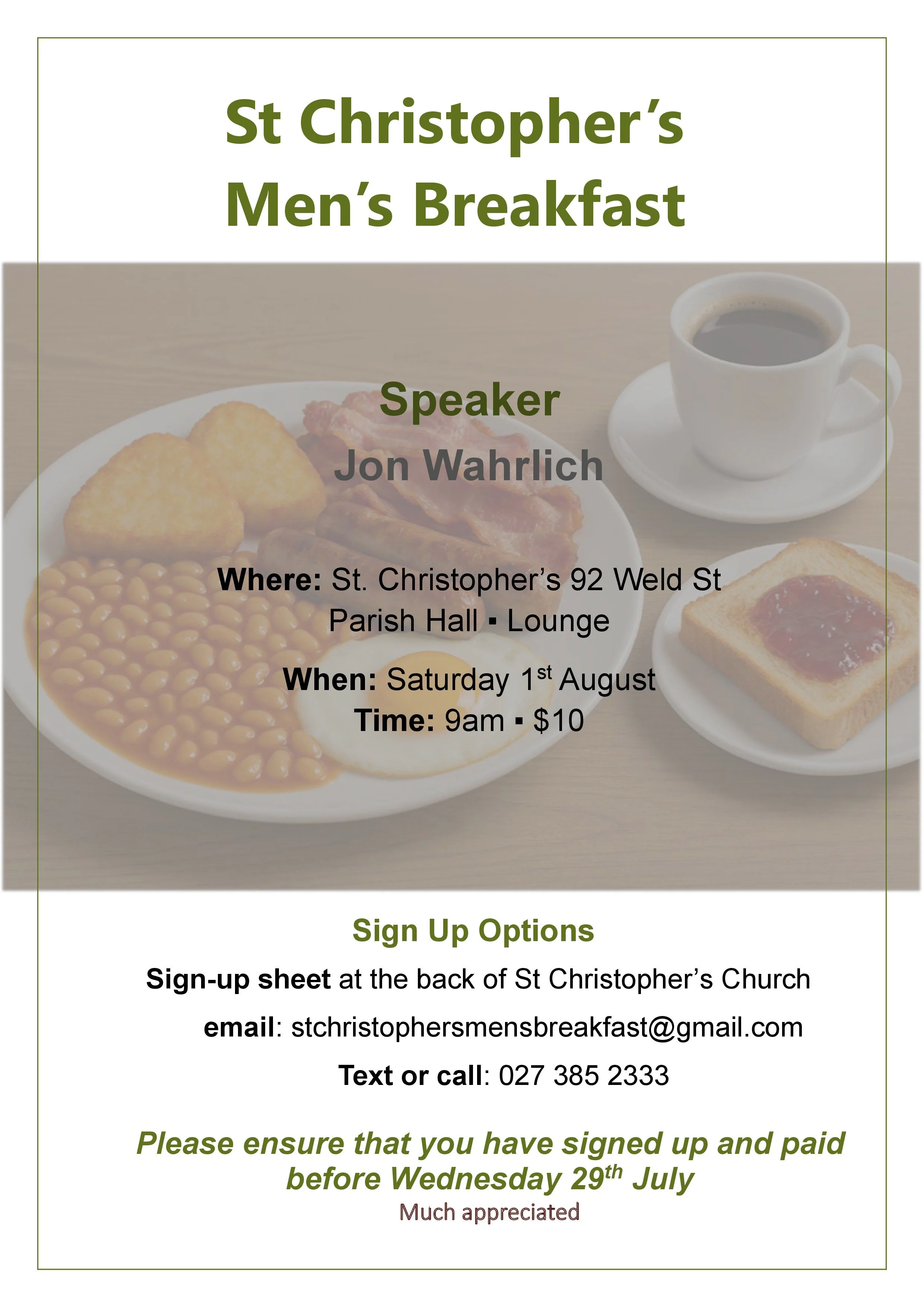 Men's Breakfast