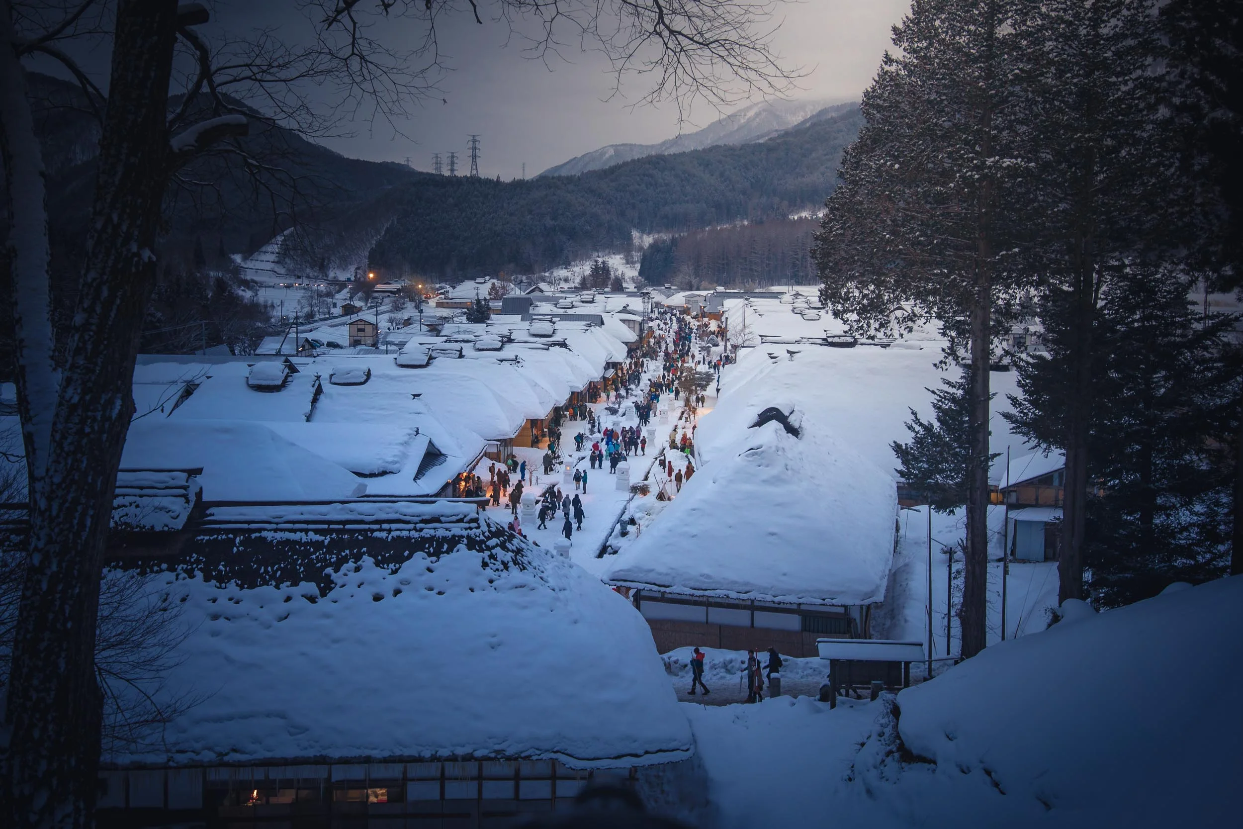 View from above Ouchi-juku