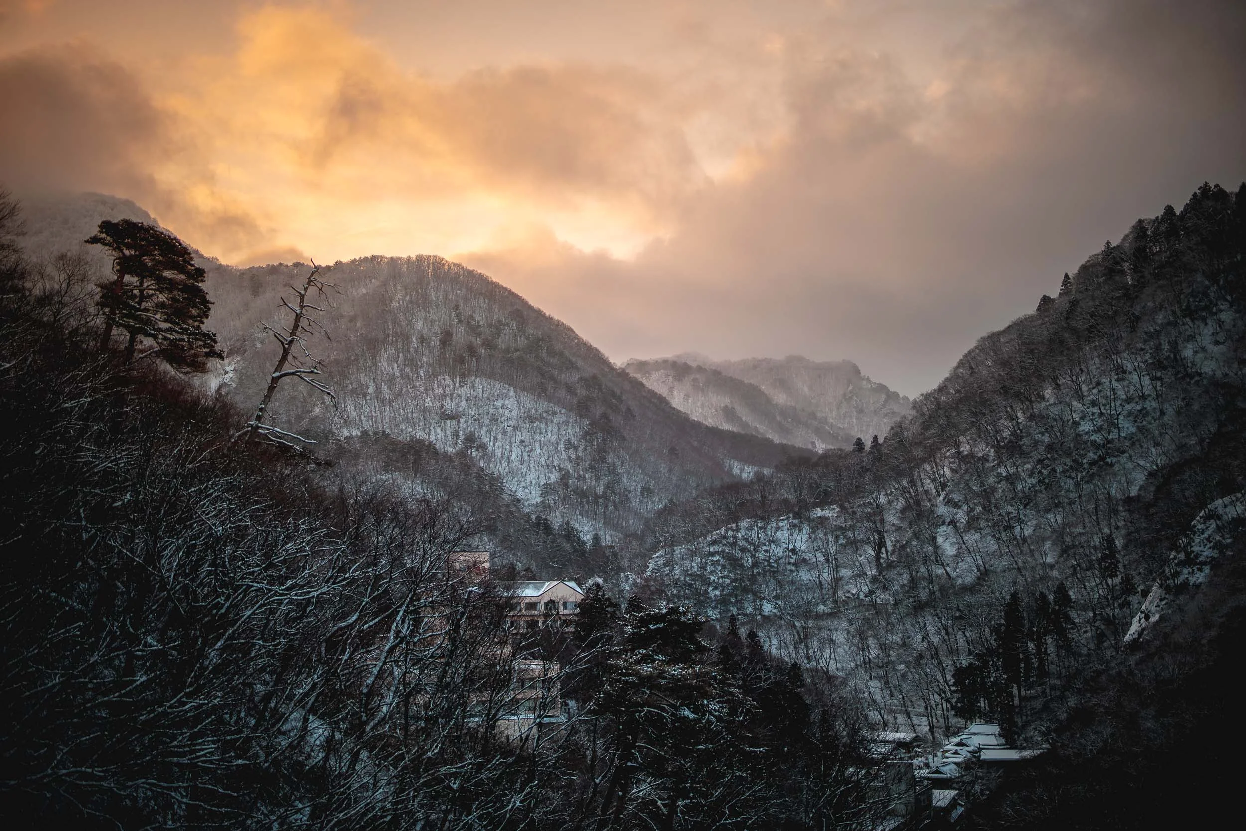 A nice sunrise to end the trip - From the hotel window at Aizu Wakamatsu