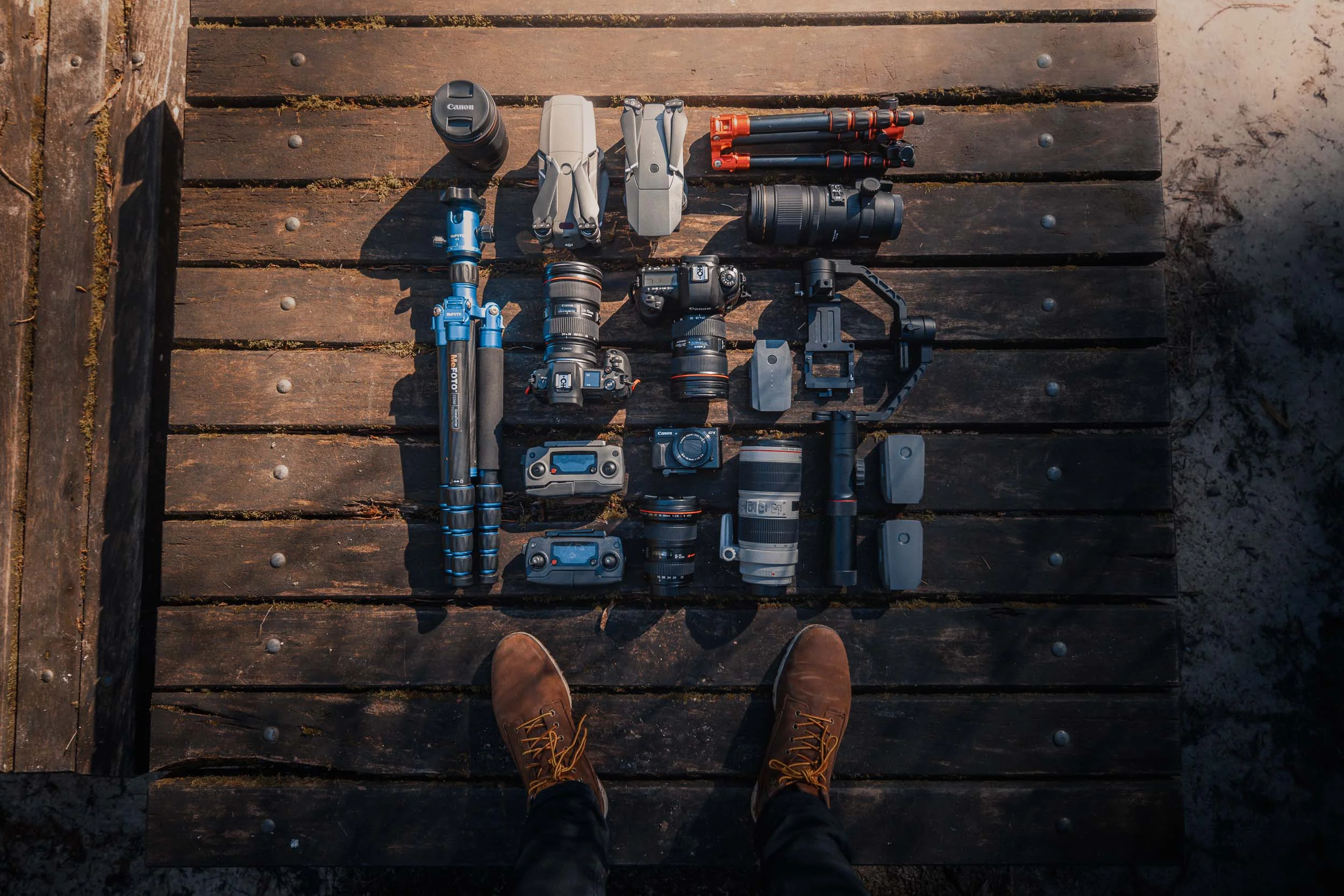 Quick gear shot - unfortunately the sun came over just as we setup this shot