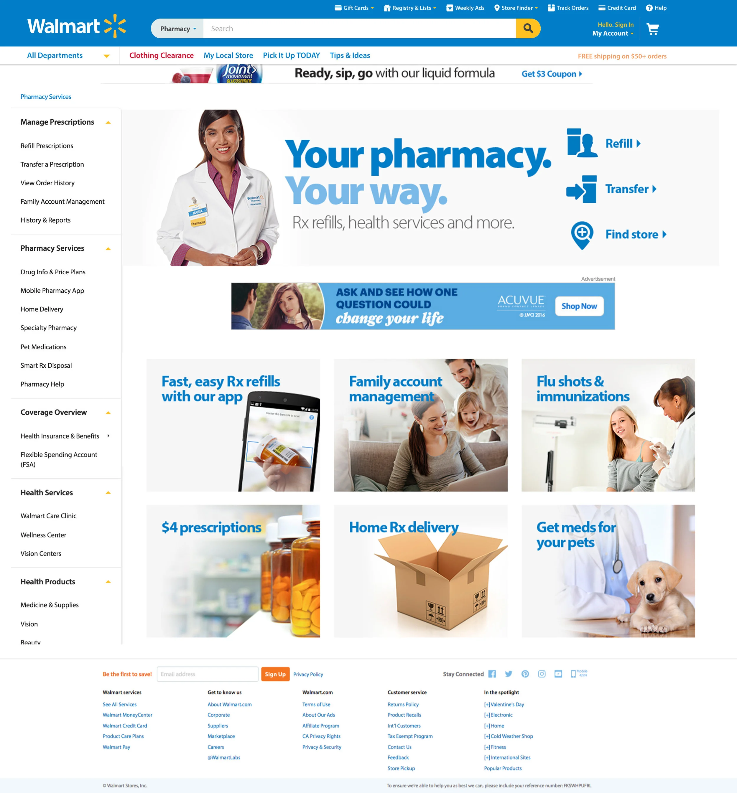  &nbsp;  "New Customer" landing page&nbsp; 