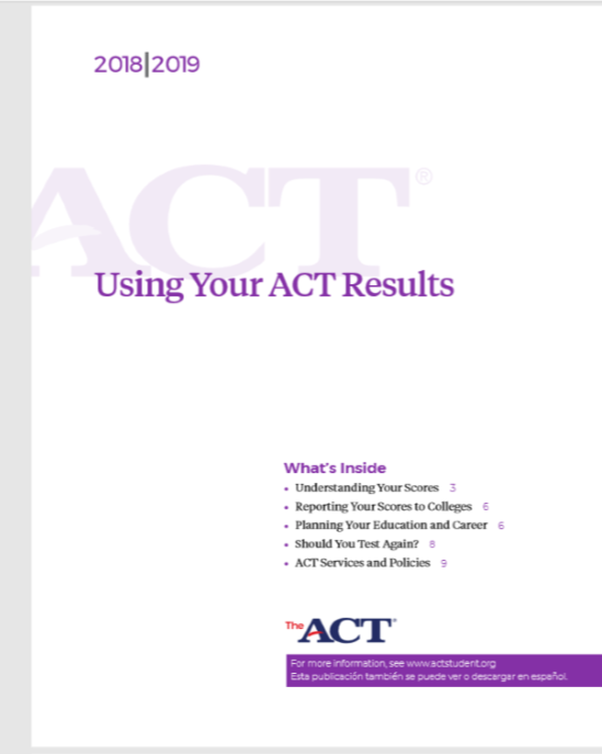 Using Your ACT Results