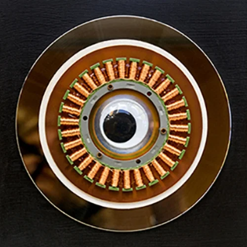 Copper Eye, mixed media EyeCon on wood panel, 6" x 6"