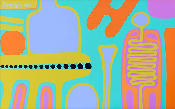 La Table Olive , acrylic on canvas, 30" x 48"