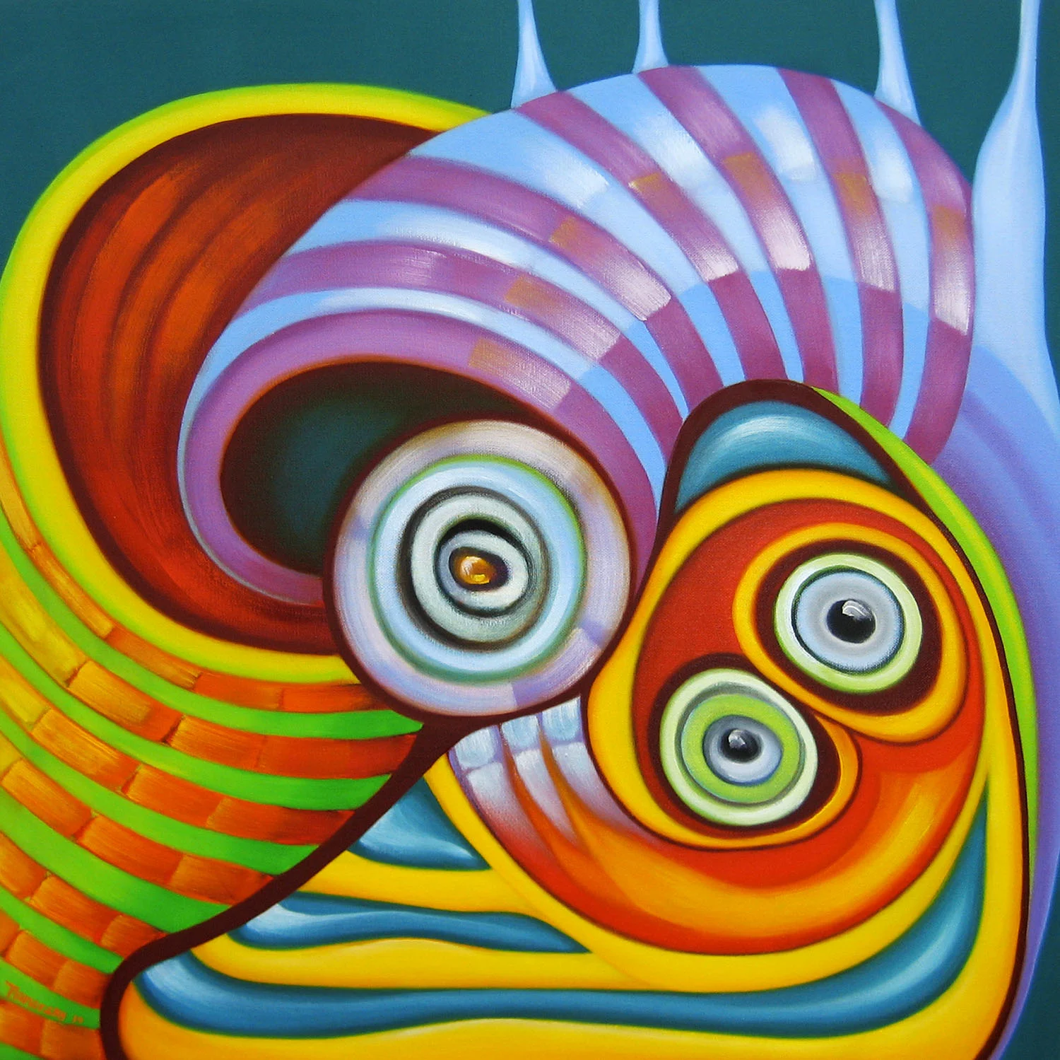 Tubalation, oil on canvas, 24" x 24"