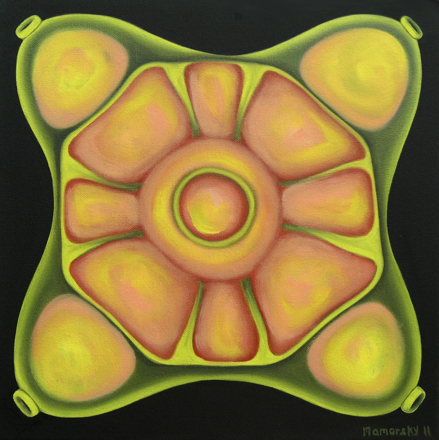 Diatom 2, oil on canvas, 12" x 12"