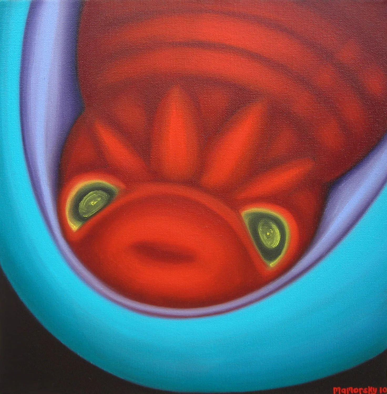 Red Glider, oil on canvas, 12" x 12"
