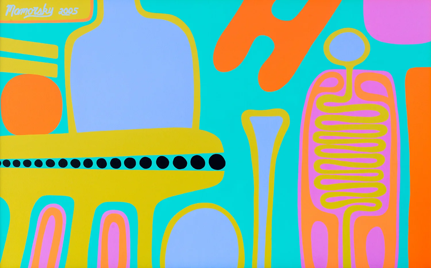 La Table Olive, acrylic on canvas, 32" x 50" framed