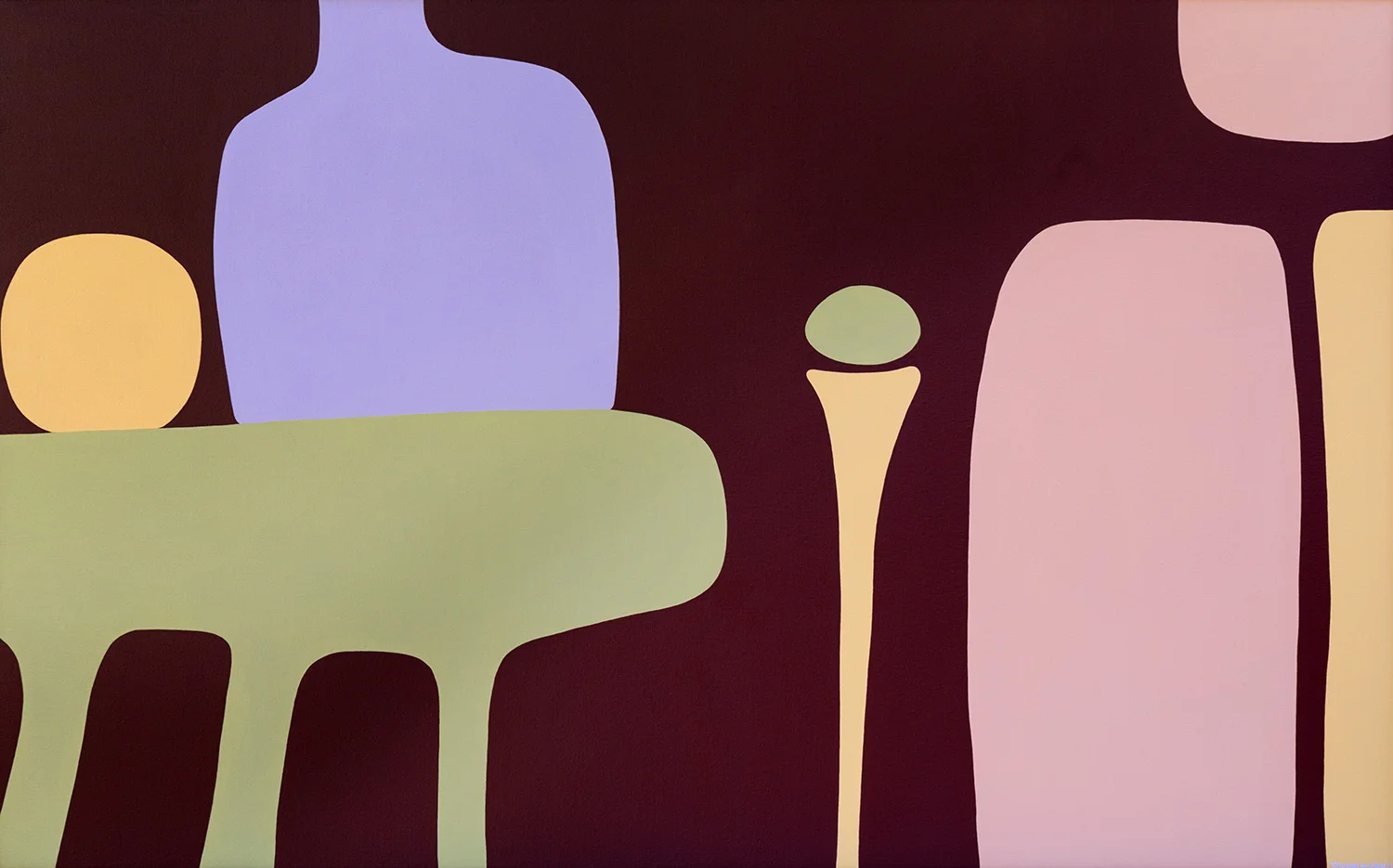 La Table Verte, acrylic on canvas, 32" x 50" framed