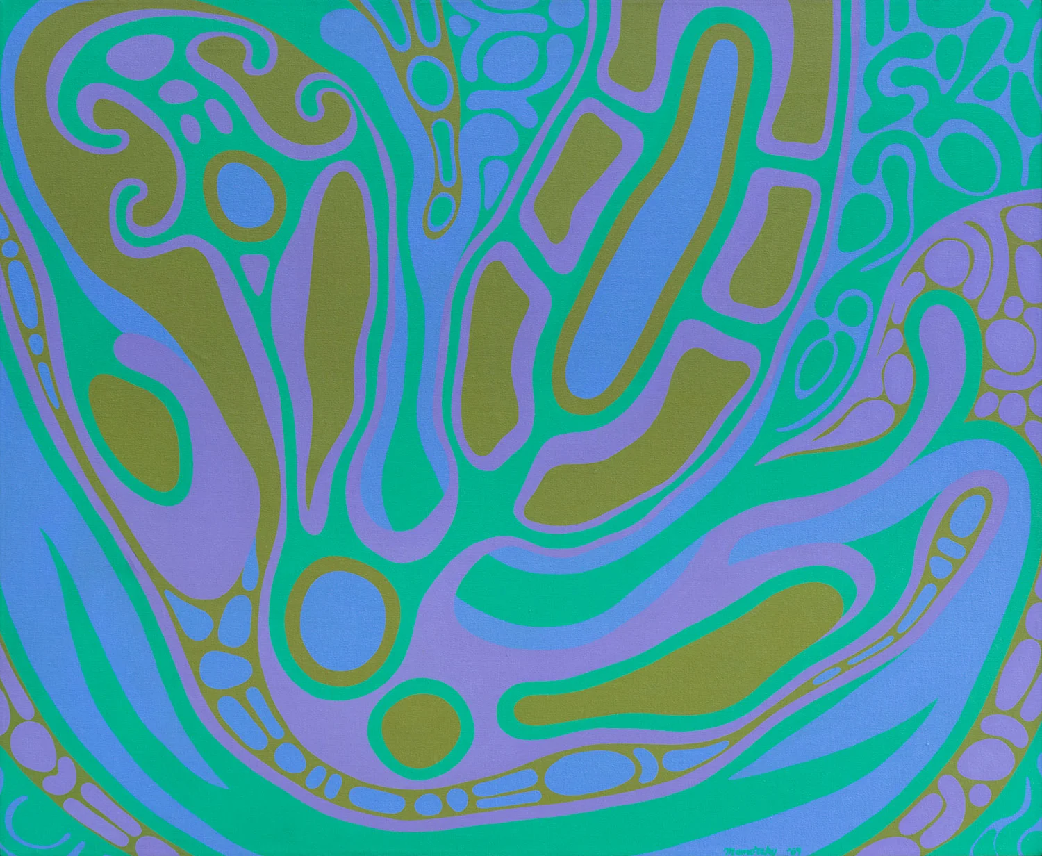 Jibo, acrylic on canvas, 1969, 36" x 44"