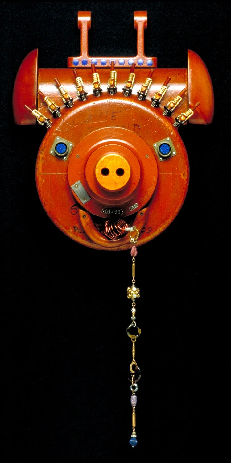 Jambon, reclaimed materials wall sculpture, 29" x 14" x 9"