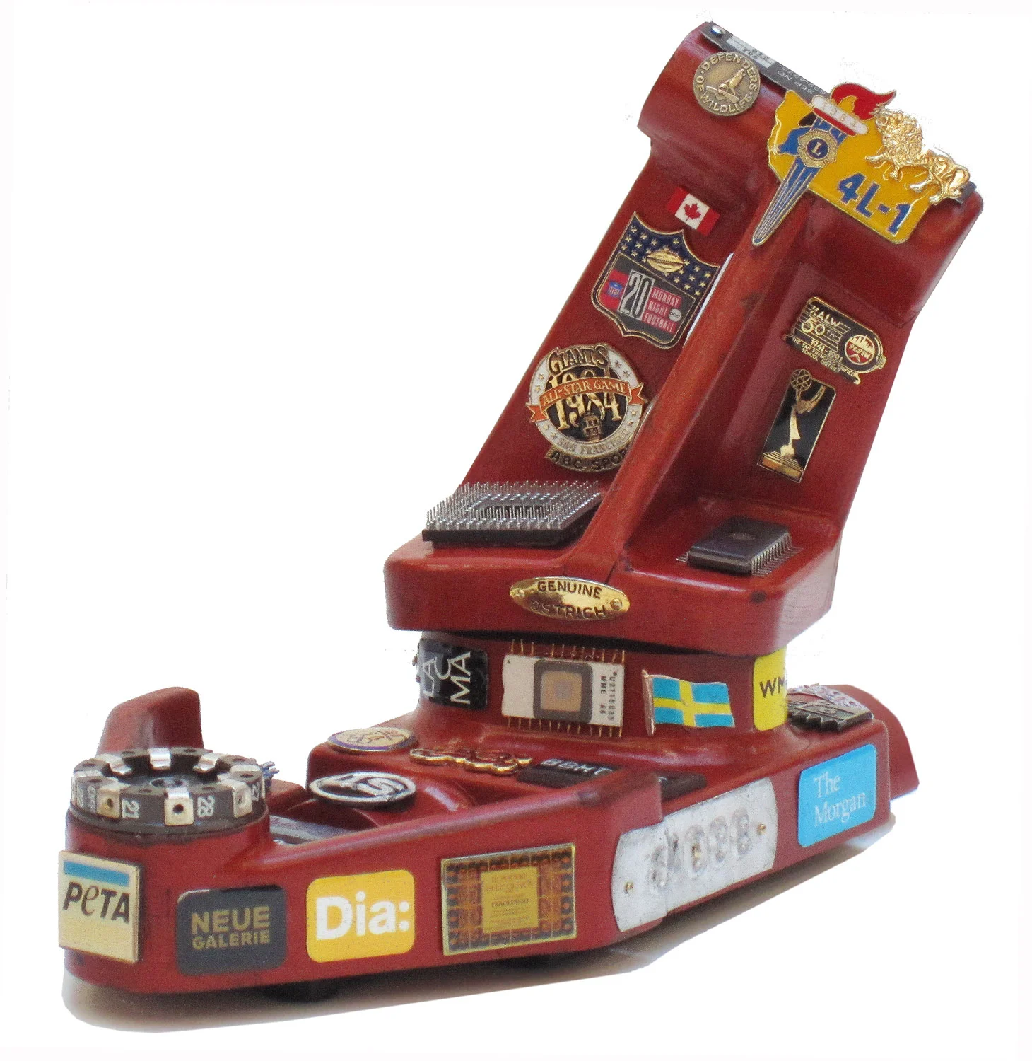 Sponsor Ship, reclaimed materials sculpture, 8" x 6" x 11"