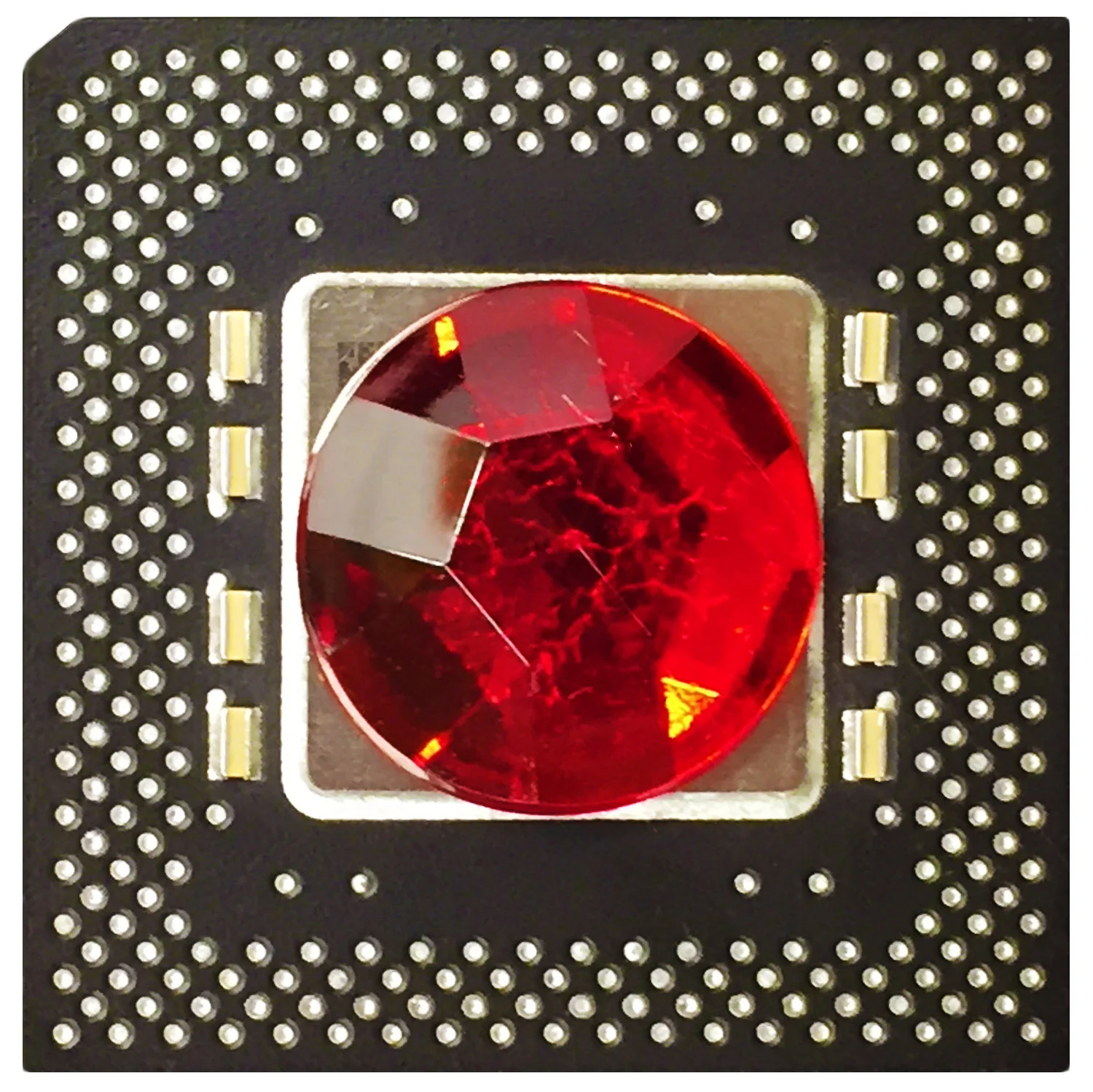 Red Black, minibyte pin, 2"x 2"