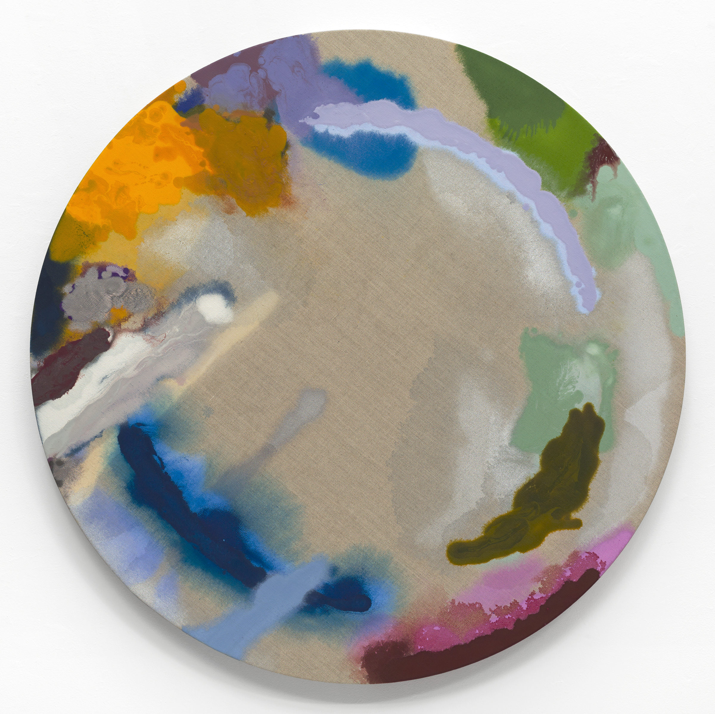   PAMELA JORDEN   Iris , oil on linen, 44" diameter, 2017 