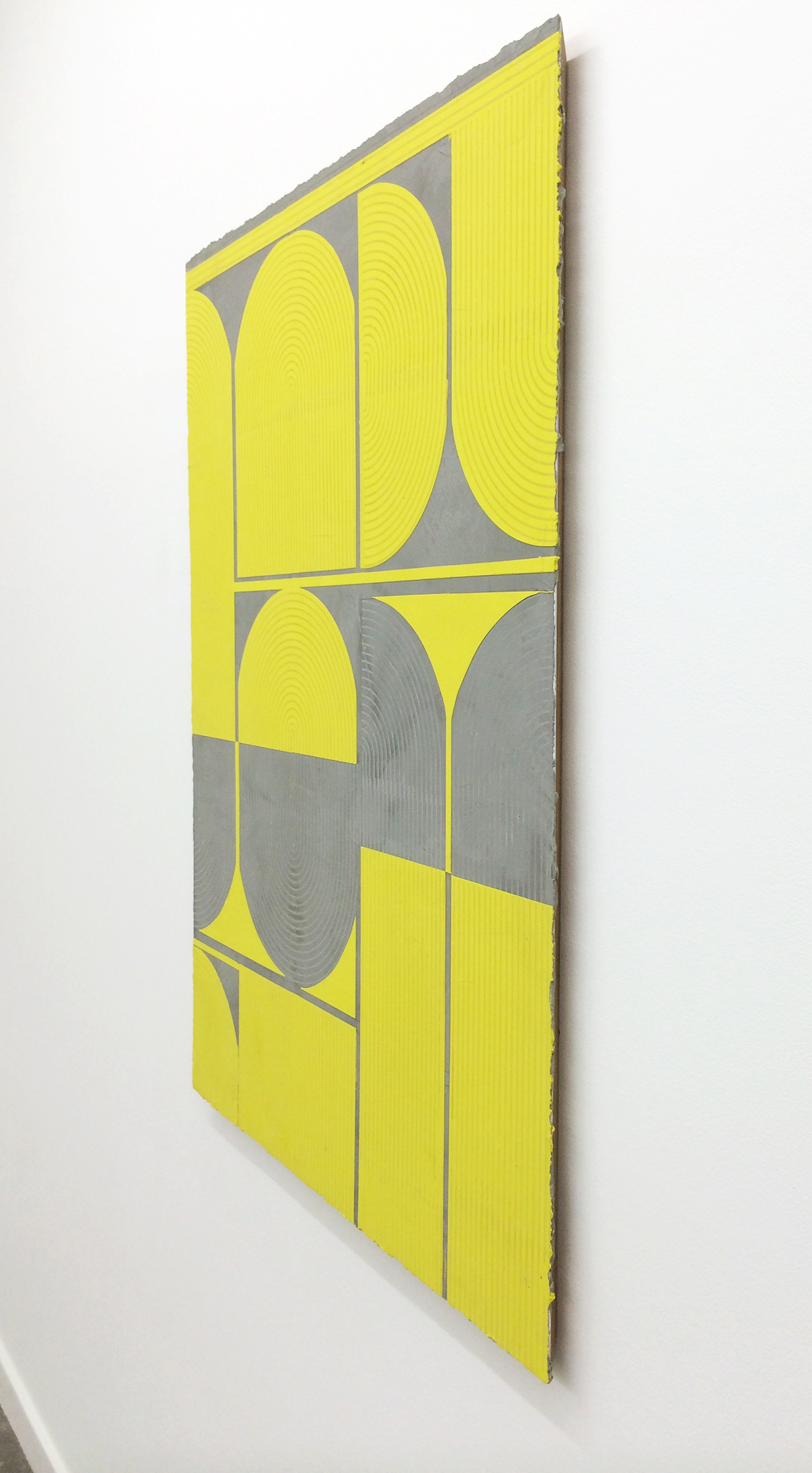   ELISE FERGUSON  (profile)&nbsp; Citron , 2016, pigmented plaster on panel, 40" x 30"   