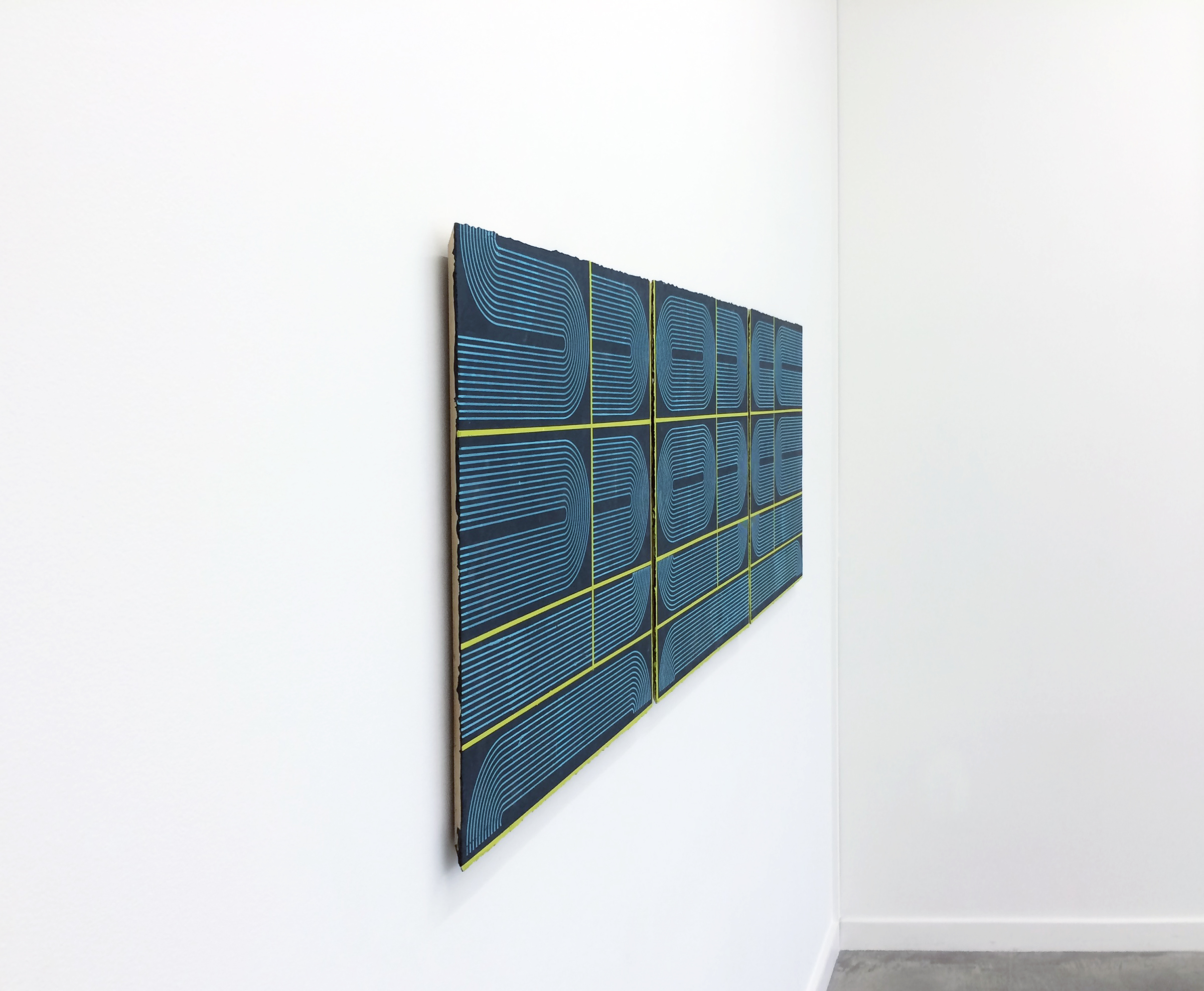 ELISE FERGUSON (profile) King Lounge , 2016, pigmented plaster on panel, 24" x 74"