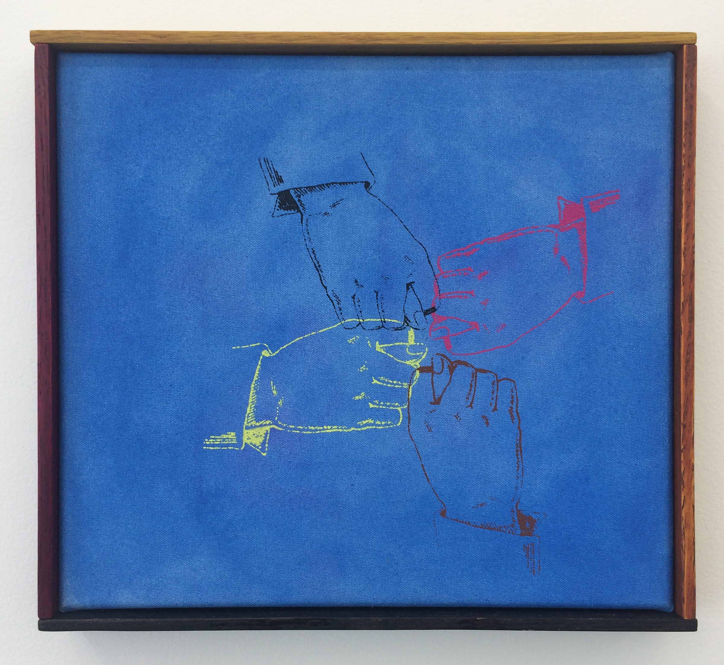 AMANDA CURRERI Protection for the Disquiet , 2016, acrylic and rabbit skin glue on canvas with artist frame made of casein on oak, 11.5" x 12.5"