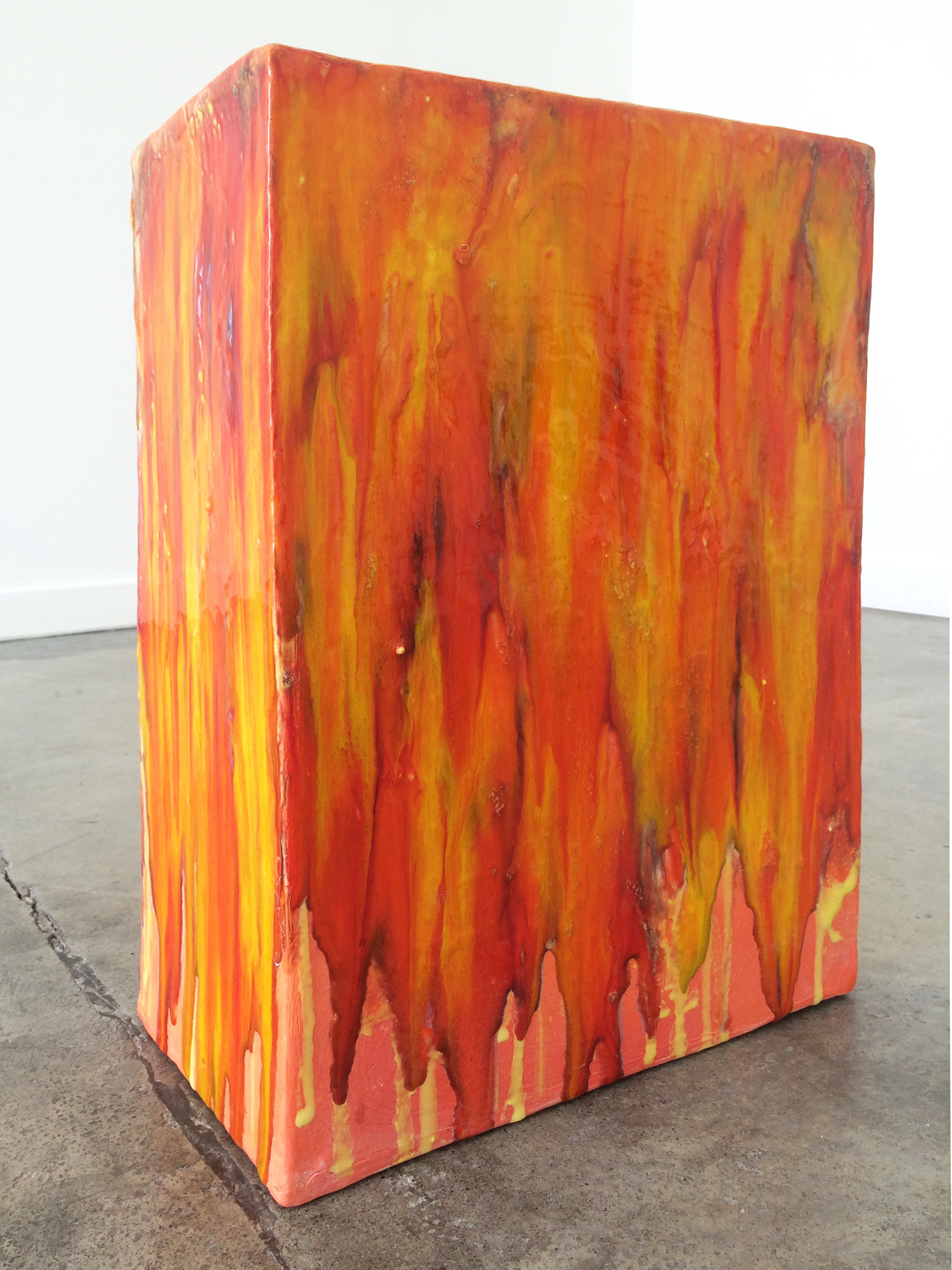 ERIK SCOLLON Everybody's And, 2016, Stoneware, underglaze and glaze (5 firings), 19" x 14" x 8"