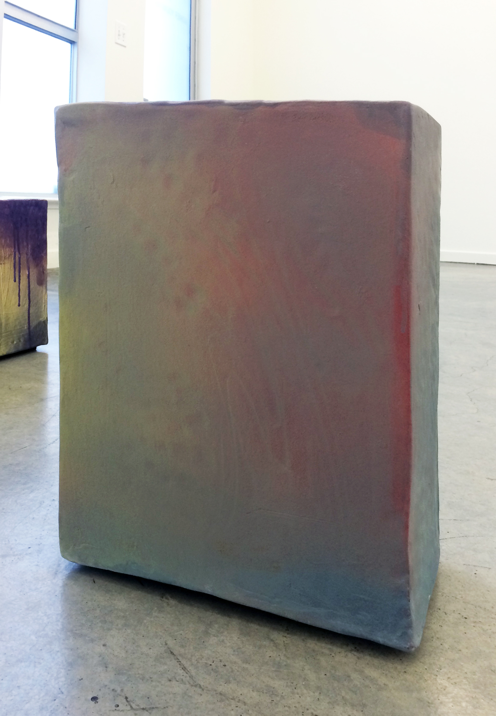   ERIK SCOLLON  (alternate view) &nbsp;Standard Unit,&nbsp; 2016, Stoneware, underglaze and glaze (2 firings), 19" x 14" x 8" 