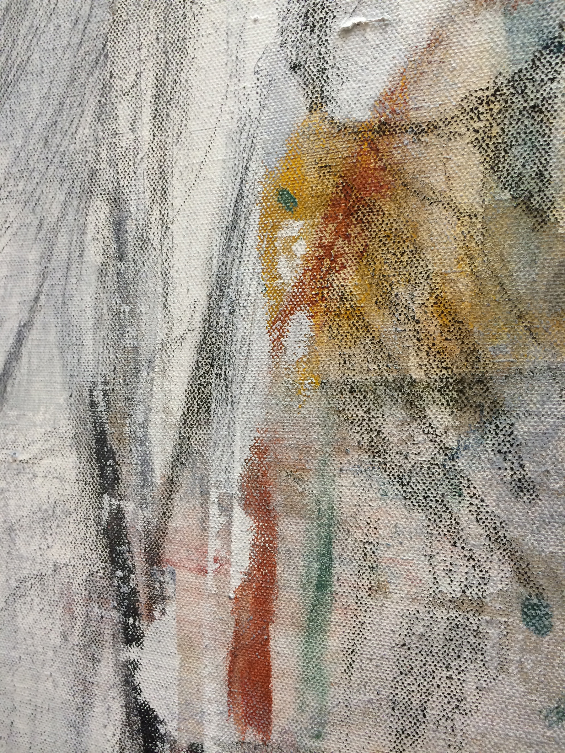   TED GAHL  (detail)&nbsp; Mosquito , 2015, oil, acrylic, graphite and colord pencil on canvas, 36" x 24" 