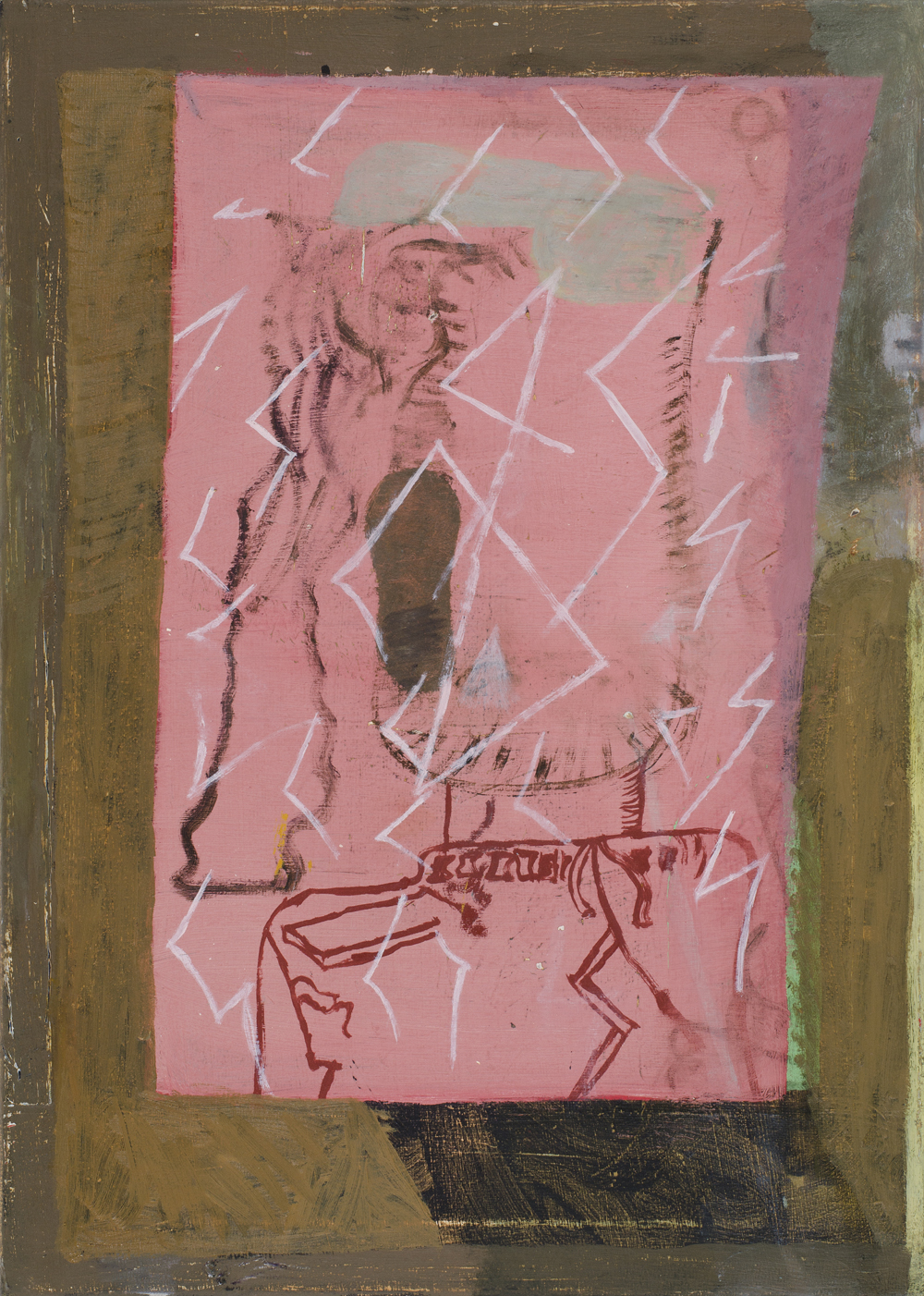 CHRISTOPH ROßNER Ich Verstehe Das System (I Understand The System) , 2013, oil and acrylic on canvas, 29" x 21.5"