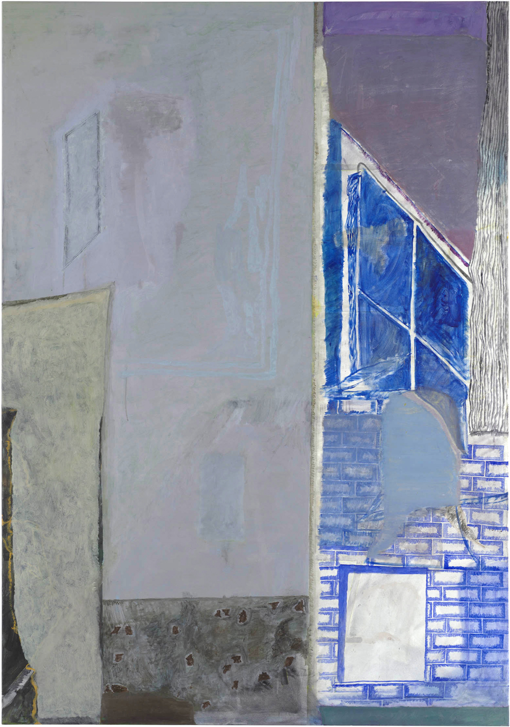 CHRISTOPH ROßNER Kulisse Stadt (Town Scenery) , 2015, oil and acrylic on canvas, 80.5" x 56.5"