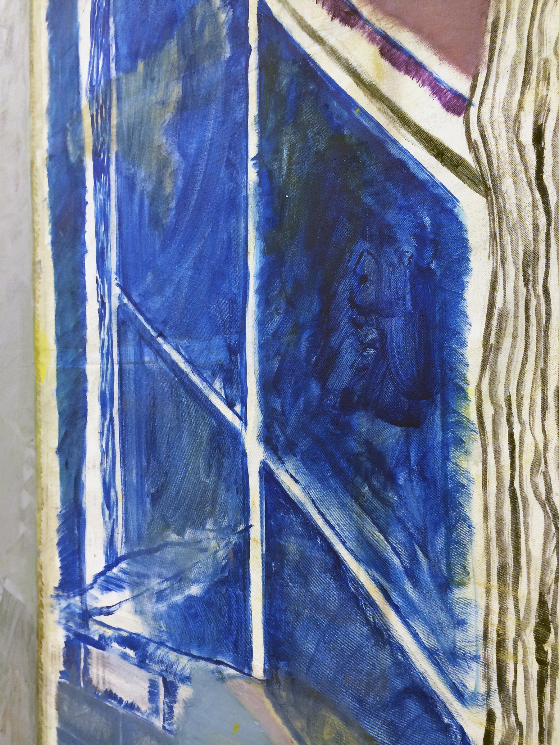 CHRISTOPH ROßNER (detail) Kulisse Stadt (Town Scenery) , 2015, oil and acrylic on canvas, 80.5" x 56.5"