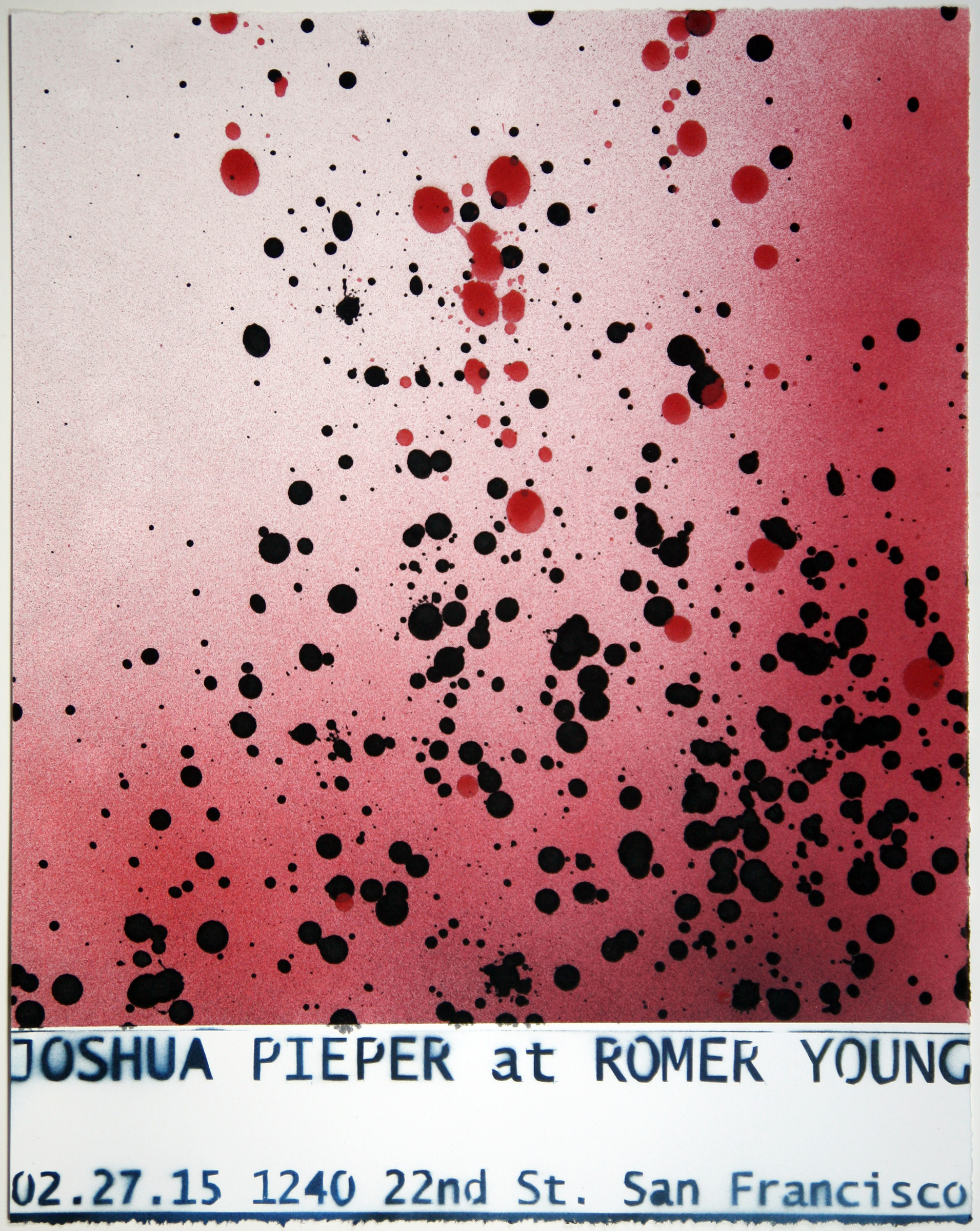   JOSHUA PIEPER   Poster 4 , 2015, spray enamel on cotton rag with frame, 21" x 17" 