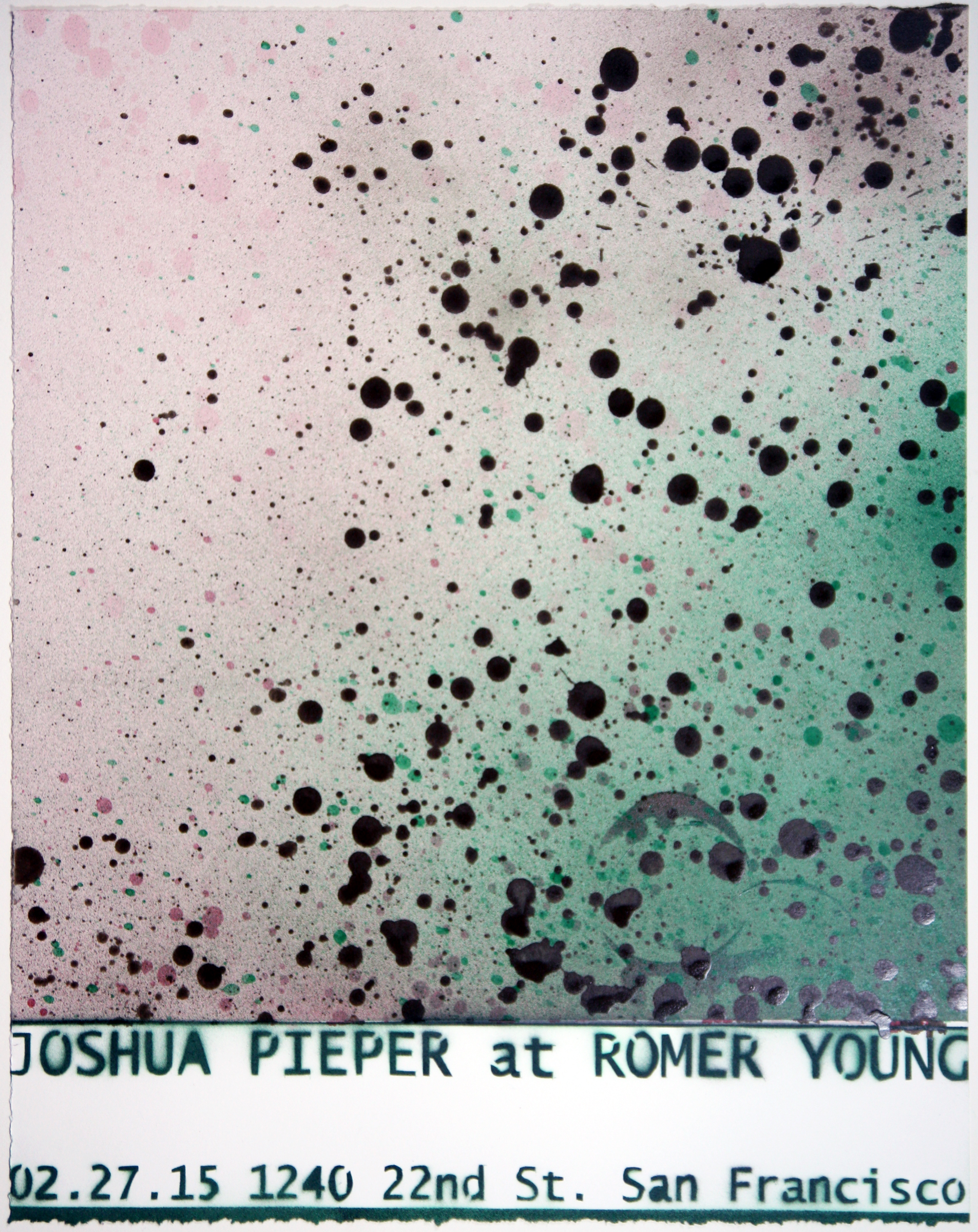   JOSHUA PIEPER   Poster 7 , 2015, spray enamel on cotton rag with frame, 21" x 17" 