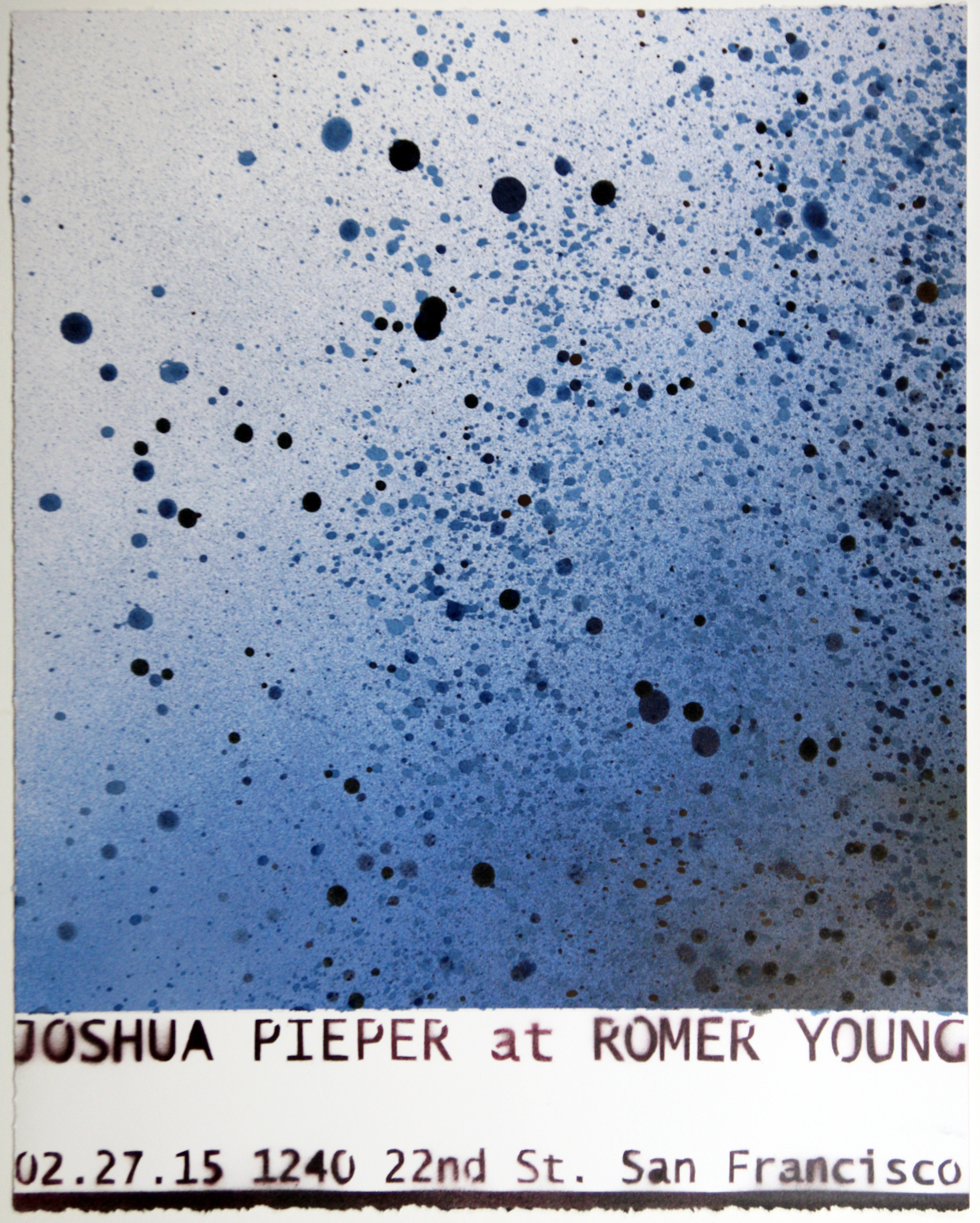   JOSHUA PIEPER   Poster 1 , 2015, spray enamel on cotton rag with frame, 21" x 17" 