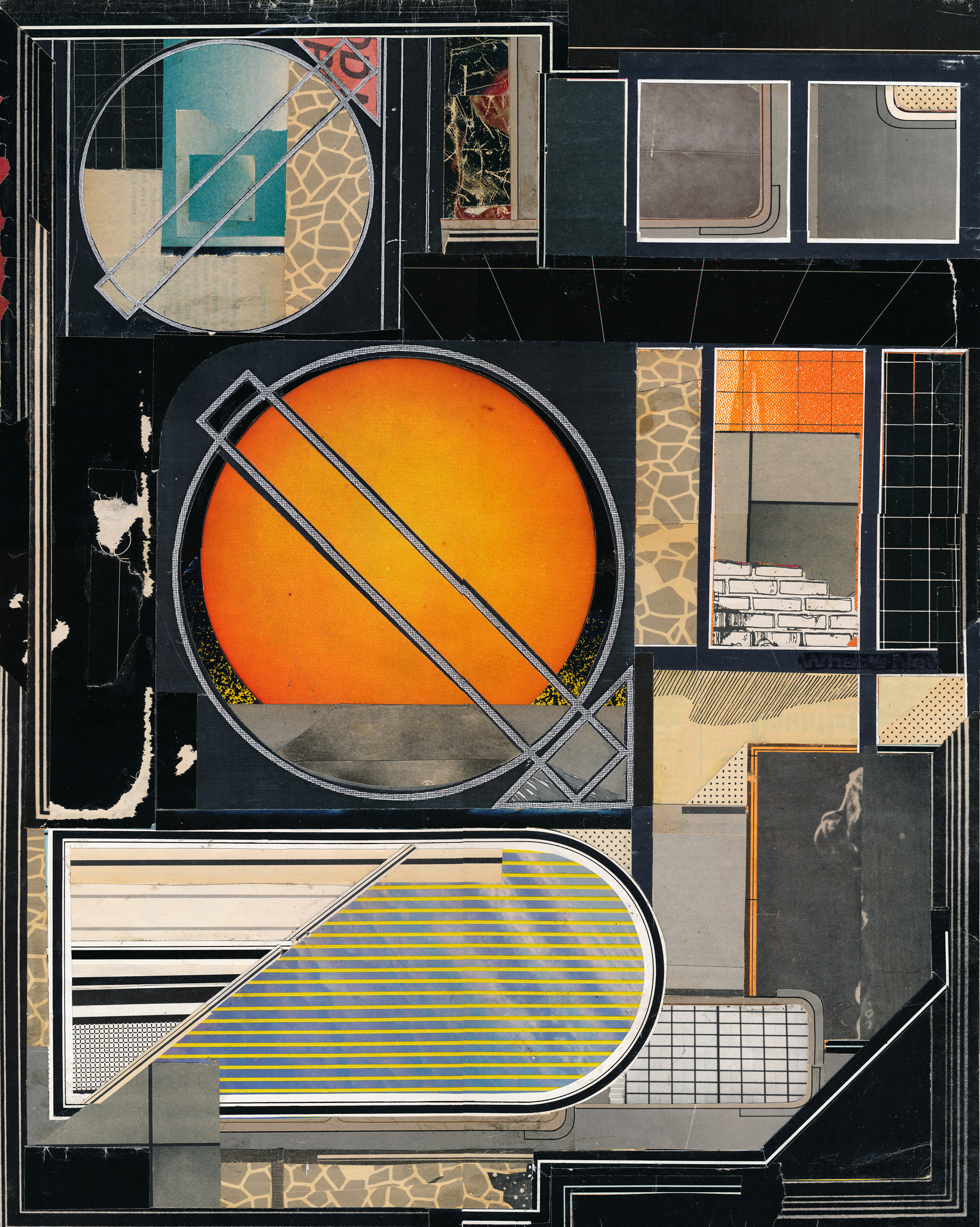 GWENAËL RATTKE The Osaka Resolution , collage on paper, 22.5" x 18.5", 2014